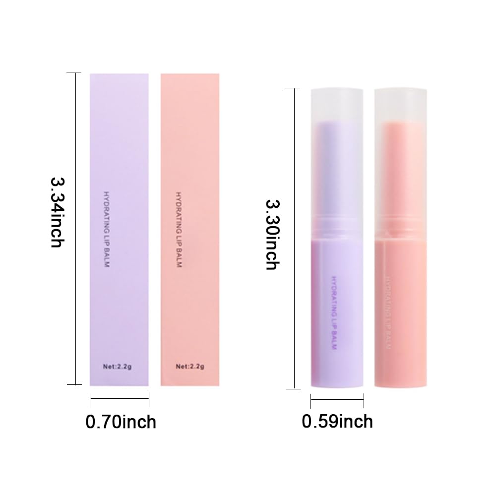 Nourishing Lip Balm for Dry & Chapped Lips, Ideal Lipstick Primer for Women, Deep Moisturization Chapstick, Vegan Tinted Lip Balm, Hydrating, Fall Winter Lip Care, 3#+4#