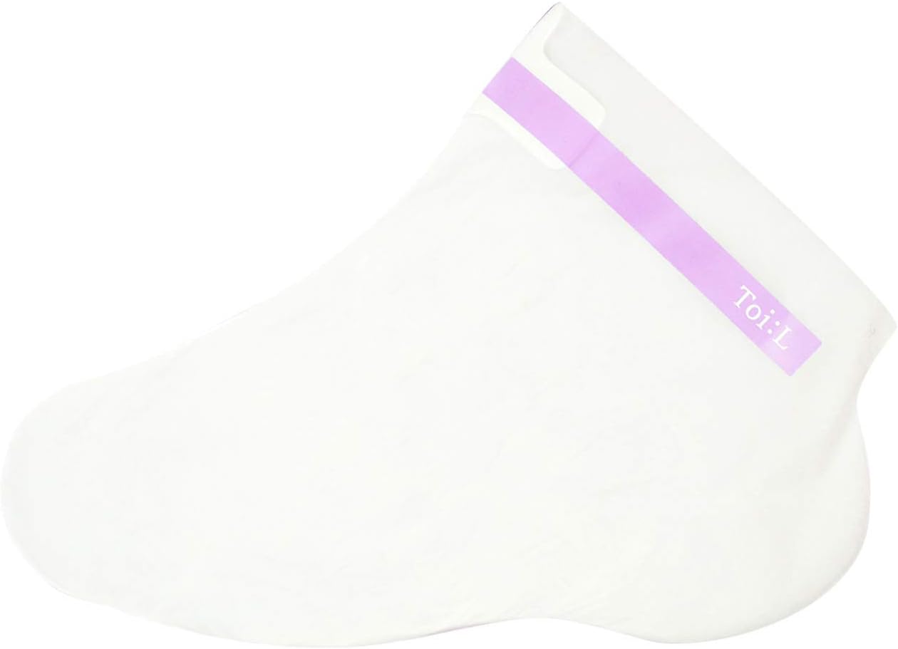 Toi:L Extra Silky Foot Mask 5 Pairs, Post-Peeling Foot Care Treatment, Moisturizing Socks with Guerande Salt & Sweet Almond Oil for Dry Feet, Cracked Heels, and Callus
