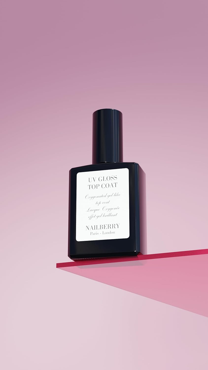 UV Gloss Top Coat | Gel-Like Finish Nail Top Coat | Fast Drying Without UV or LED Lamps | Chip-Resistant, Oxygenated Gloss Top Coat | Vegan | Certified Halal & Cruelty Free | 25-Free | 15 ml