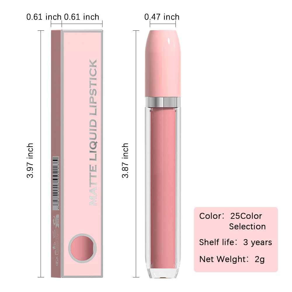 BINGBRUSH Super Matte Longwear No-Budge Stay On Smudge Proof Liquid Lipstick Long Lasting Makeup for Women,Highly Pigmented Color and Instant Shine, Cheeky