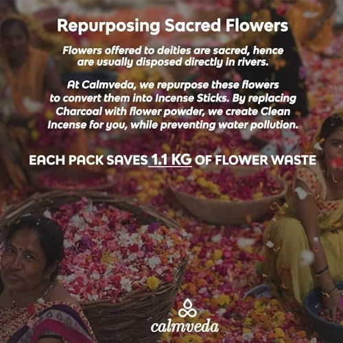 Forest Eucalyptus Incense Sticks - 80 Charcoal Free Incense Sticks, Made from Upcycled Flowers | Crisp, Refreshing Aroma of Rainforest, Transports You to Eucalyptus Forest