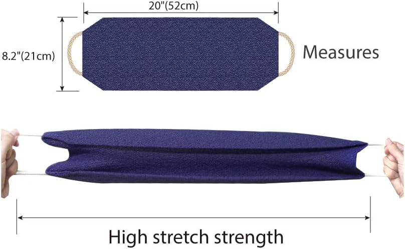 Evridwear Exfoliating Back Scrubber with Handles Two Sides for Body Shower Deep Cleans Skin Massages Invigorating Blood Circulation Men Women One Size (Purple)