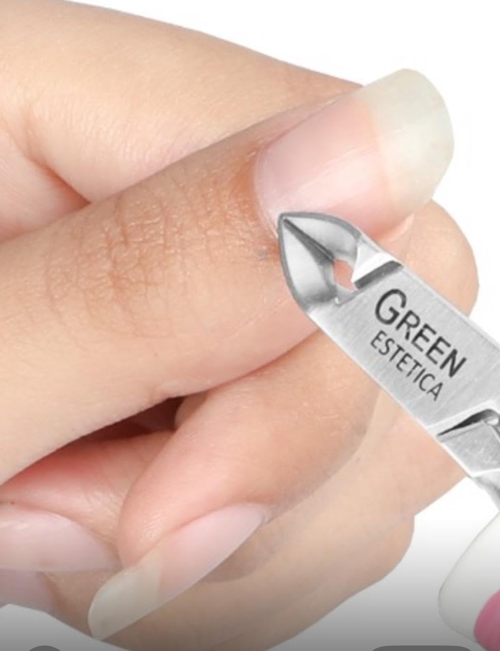 Premium Cuticle Trimmer Stainless Steel Nipper – Sharp Blades with Double Spring – Manicure Pedicure Tool for Home and Salon (White/Pink)