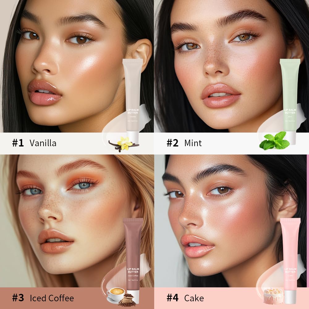 Summer Butter Lip Balm, Moisturizing Hydrating Natural Lip Care, Rich in Nutrients for Soft Smooth Lips (Mint)