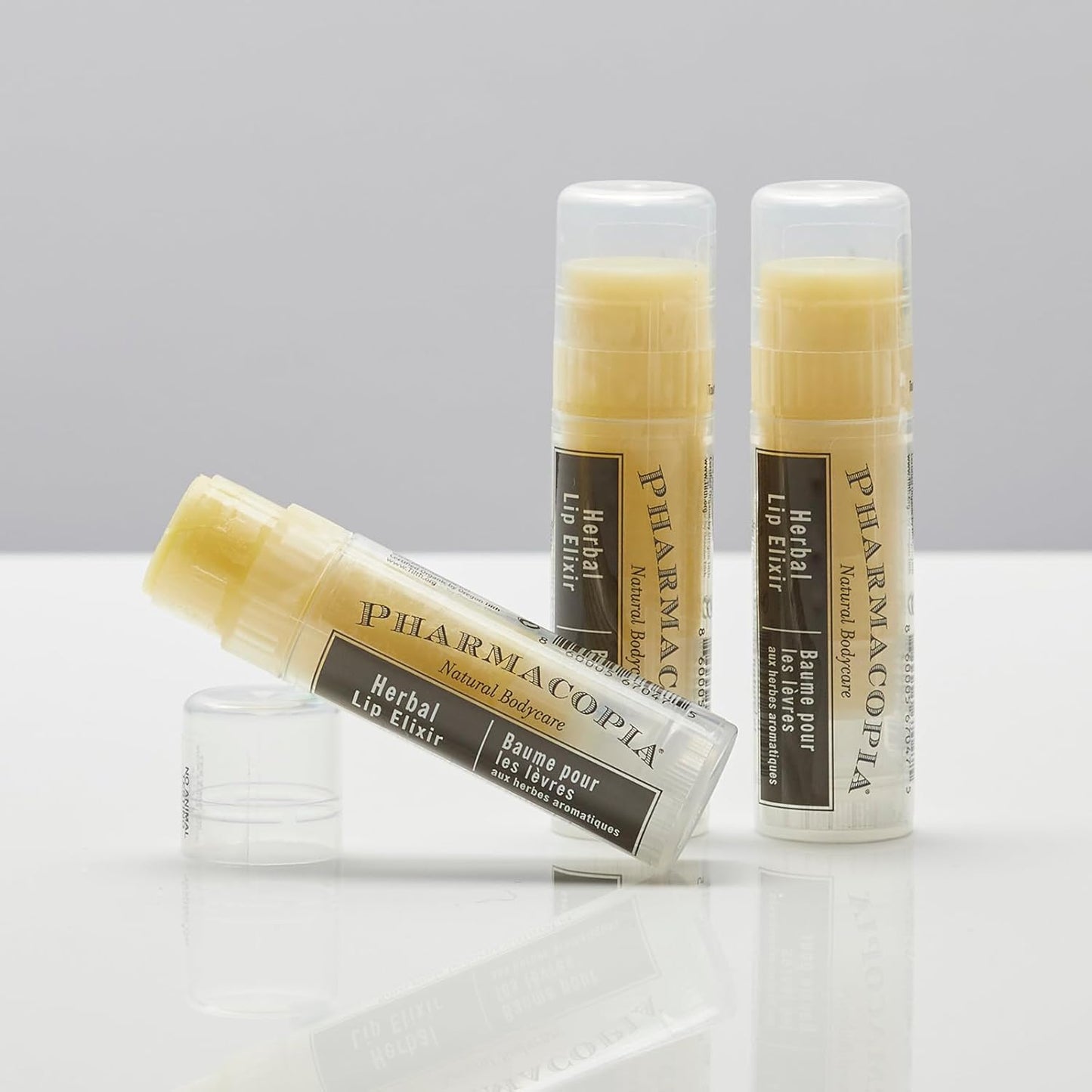 Pharmacopia Chamomile Tangerine Vegan Lip Elixir - Nourishing Vegan Herbal Lip Balm with 100% Natural and 70% Certified Organic Ingredients, 0.25 Oz, Pack of 3