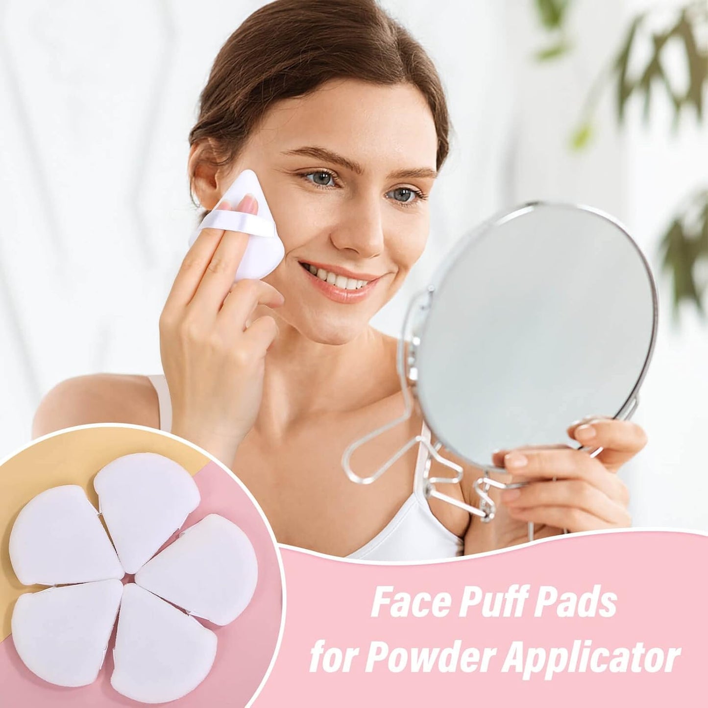 Thrilez 20pcs Triangle Powder Puff, Loose Powder Puffs Makeup Puff for Face Powder, Setting Powder Puff for Make Up, Face Puff Pads for Press Powder, Sponge Powder Applicator for Face and Eye (White)