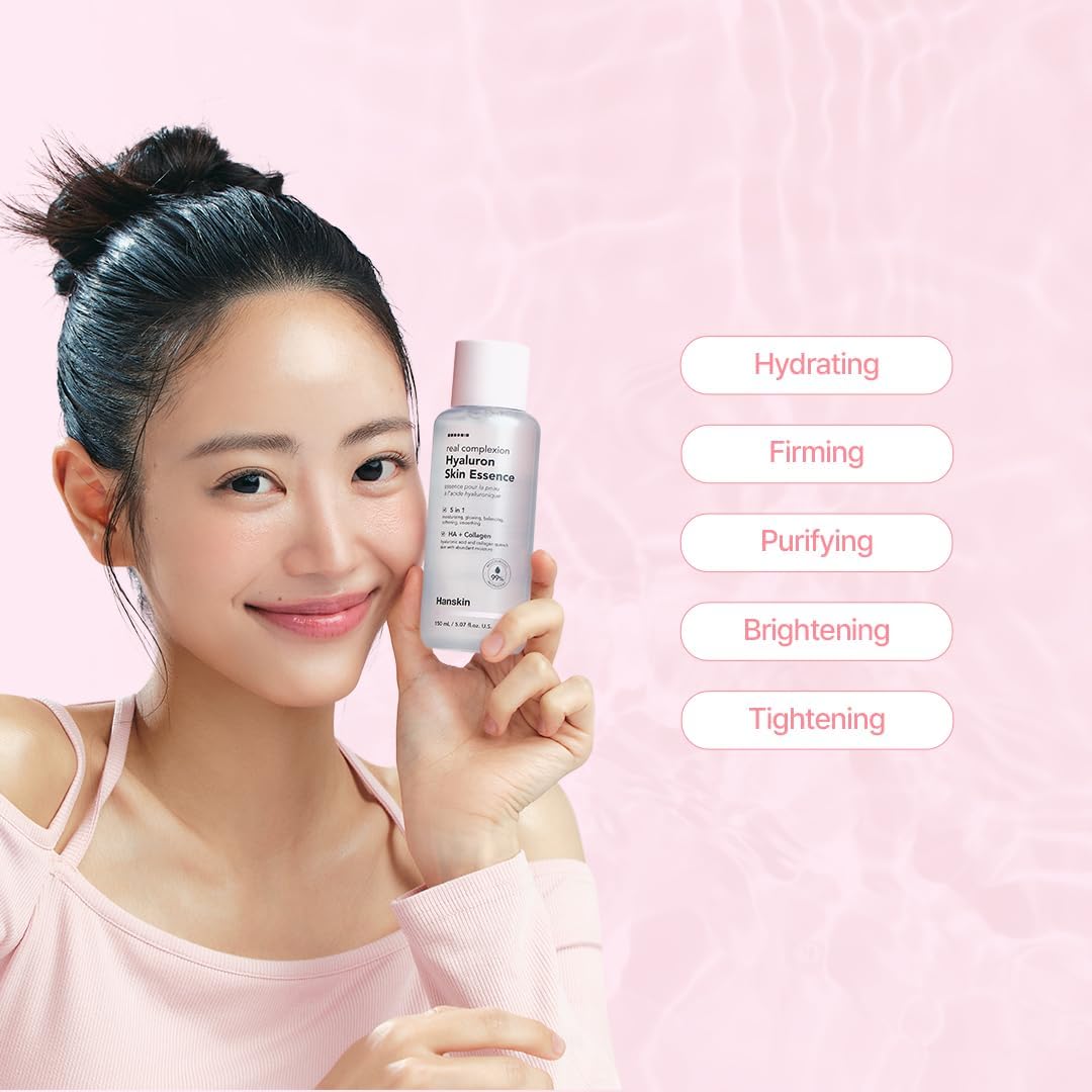 Hanskin Hyaluron Skin Essence Toner β Korean Hydrating Toner | Hyaluronic Acid & Collagen | Lightweight Moisturizing Astringent for Dry, Sensitive & Dull Skin | Daily K-Beauty Skincare (5.07 fl oz)