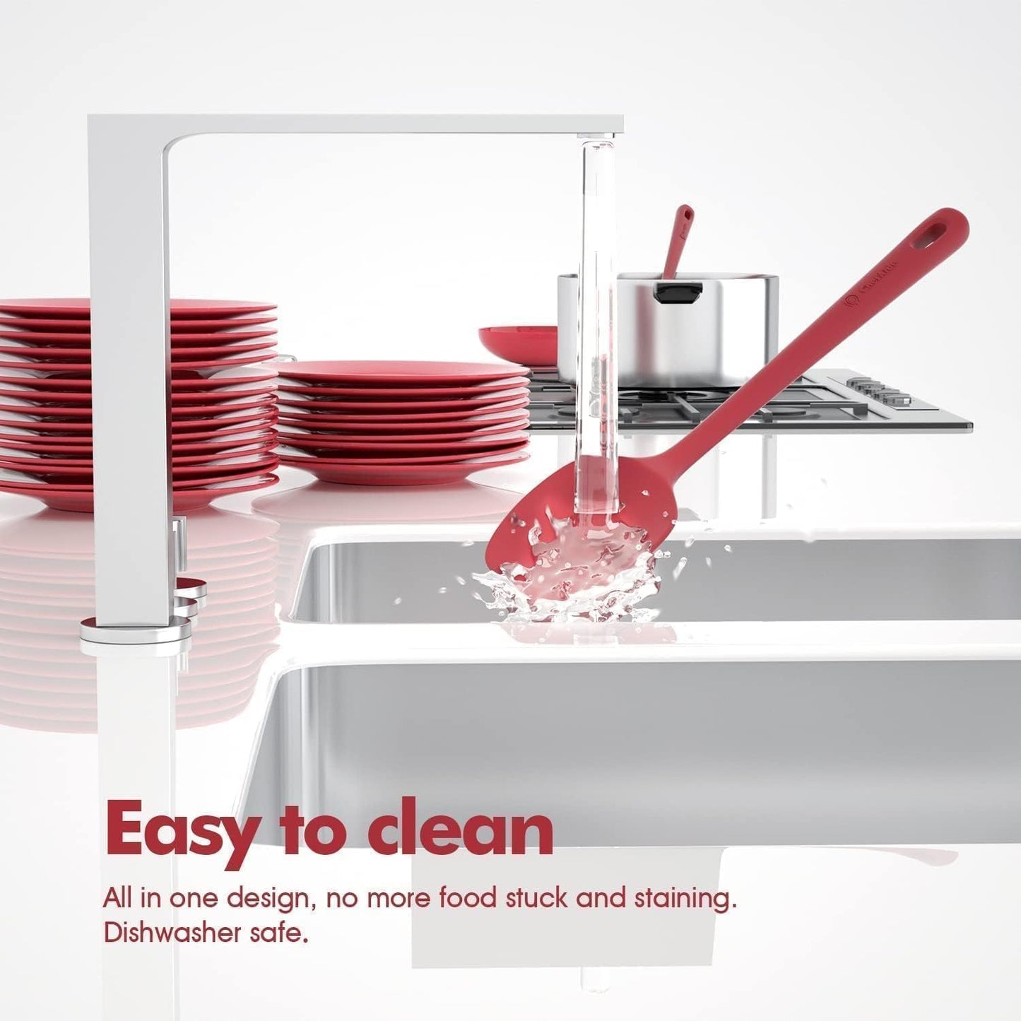 4 Pieces Silicone Spatula Set, Food Grade Rubber Spatula, Upgrade Strong Handle with Ergonomic Grip, Heat Resistant for Nonstick Cookware, Cooking