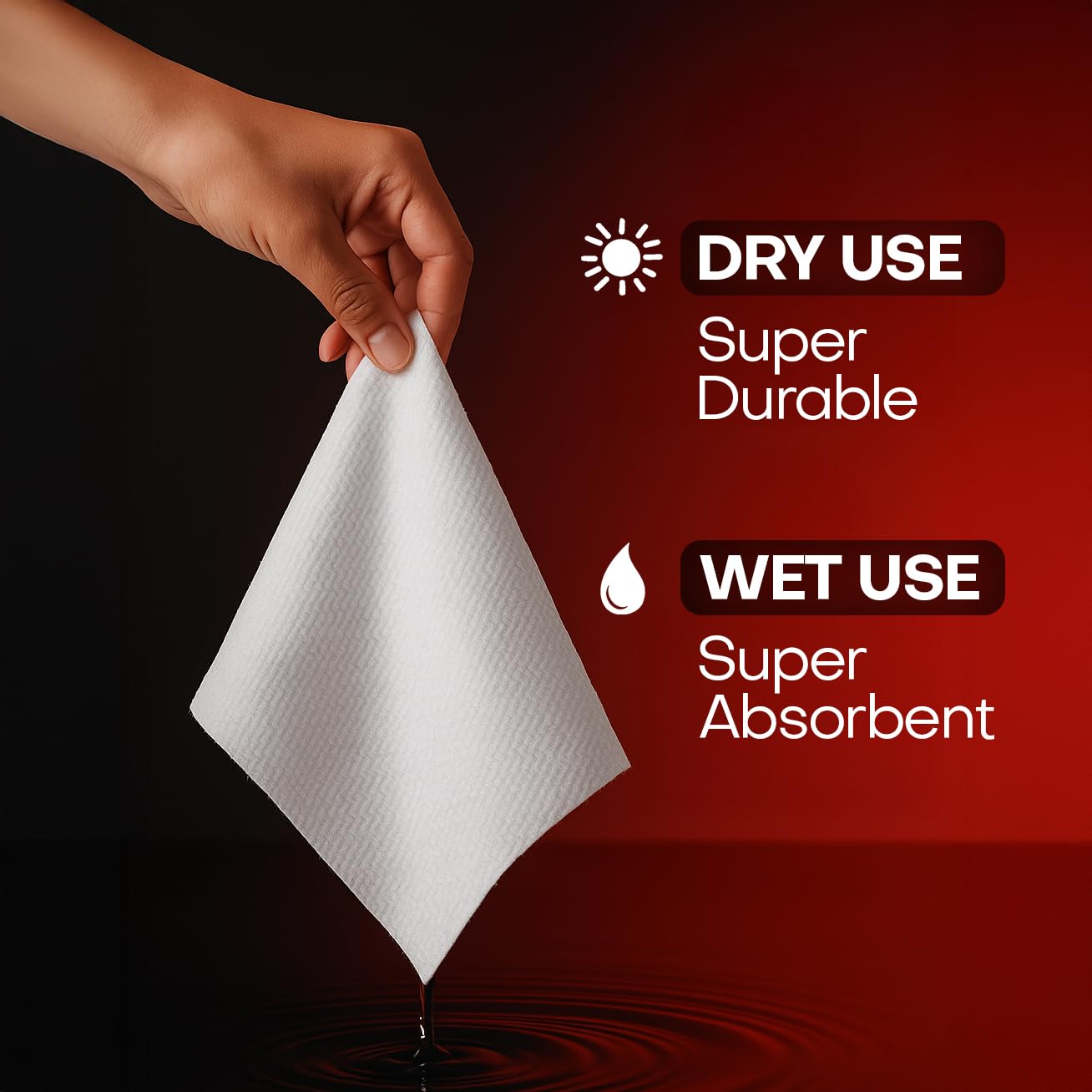 Face Towels | XL 8x8 Ultra Soft & Extra Thick Facial Wipes | Disposable Face Towelettes for Sensitive Skin | Dry Face Cloths for Makeup Remover, Travel & Skincare | 60 count