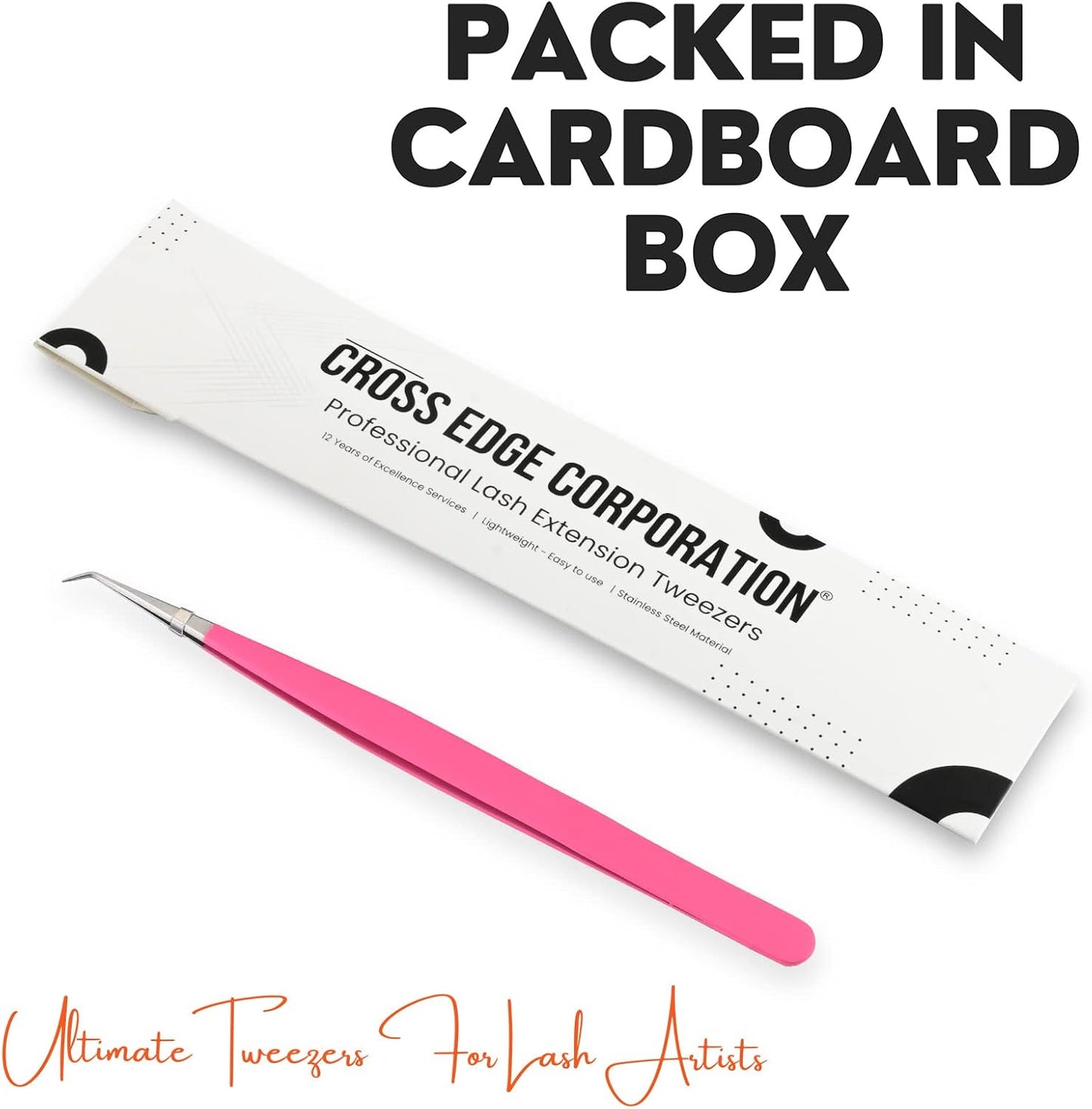 Curved Isolation Lash Tweezers for Eyelash Extension – 14cm, Stainless Steel Best for Classic & Individual Lashes Eyelash Twisers (Matte Pink)