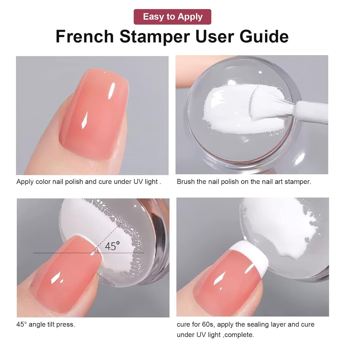 Nail Art Stamper Clear Silicone Nails Stamping Jelly with Scraper Transparent Visible Body DIY Manicure Nail Art Tool For DIY Nail Decor French Nail Manicure