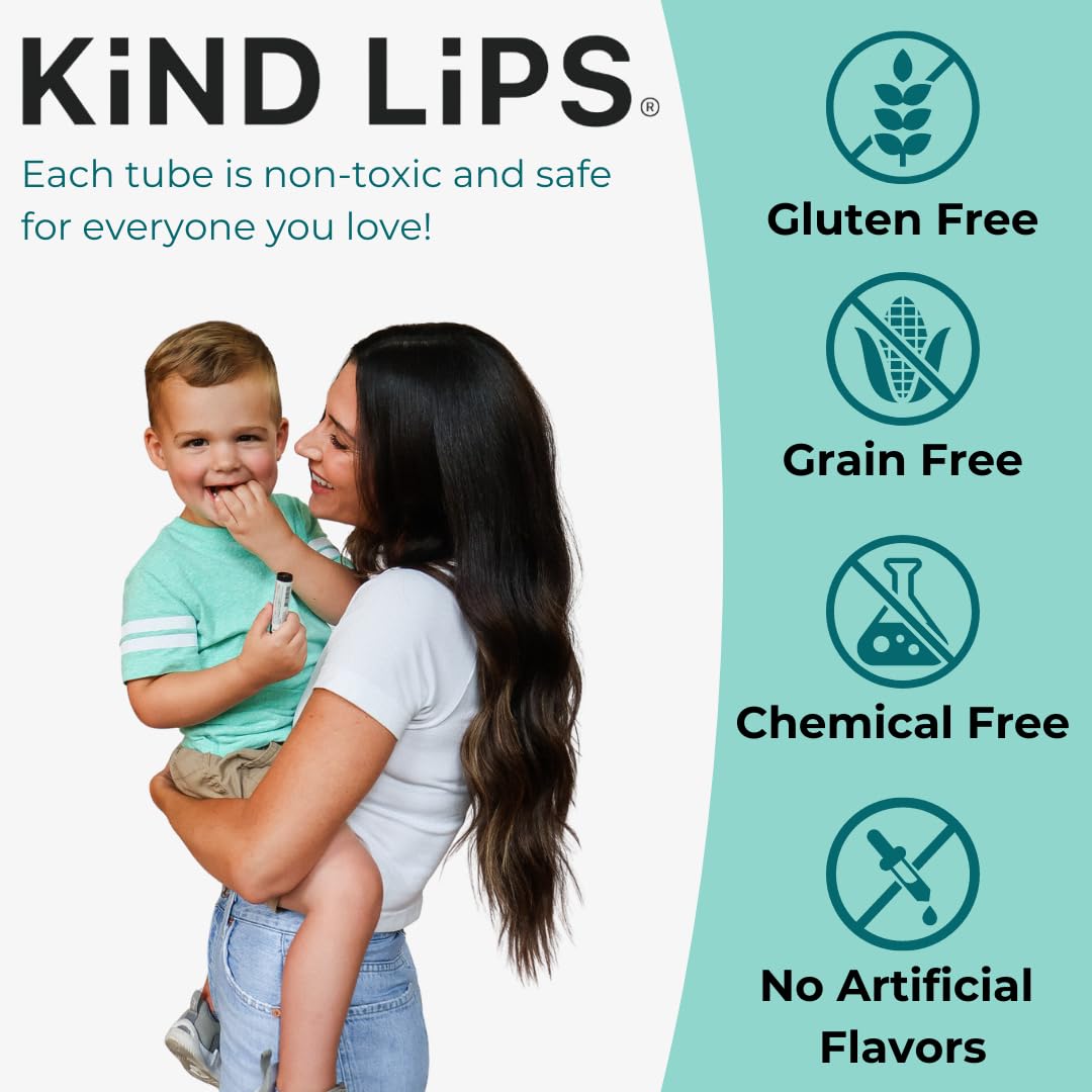 Kind Lips Sweet Mint Lip Balm 3-Pack - USDA Organic, Natural Chapstick Alternative for Dry Lips | Gluten-Free, Cruelty-Free
