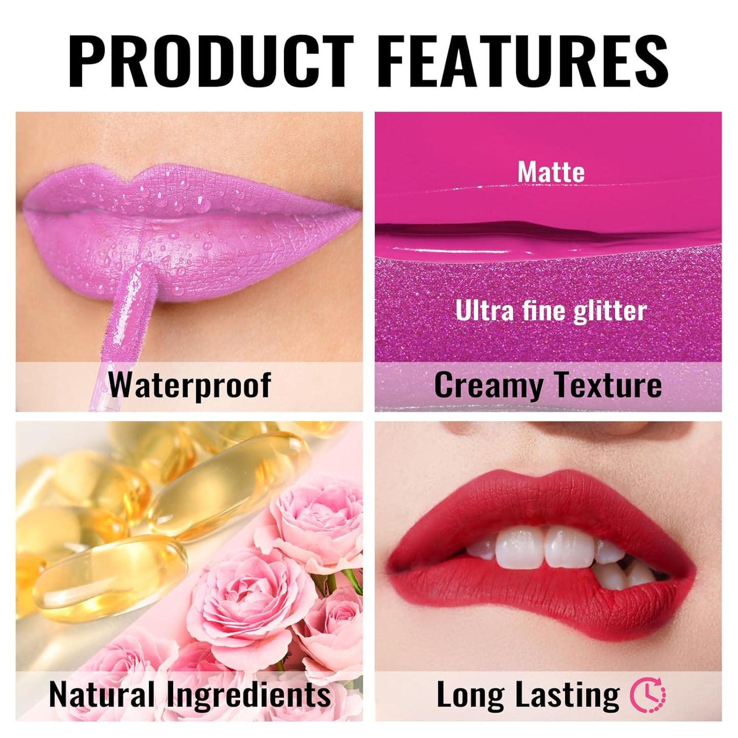 Oulac Matte Liquid Pinky Purple Lipstick for Women, Light Pink Lipstick Long Lasting Waterproof Lip Stain, No Transfer, Creamy High Pigmented Formula with Rose Oil, Vegan & Cruelty-Free, M14