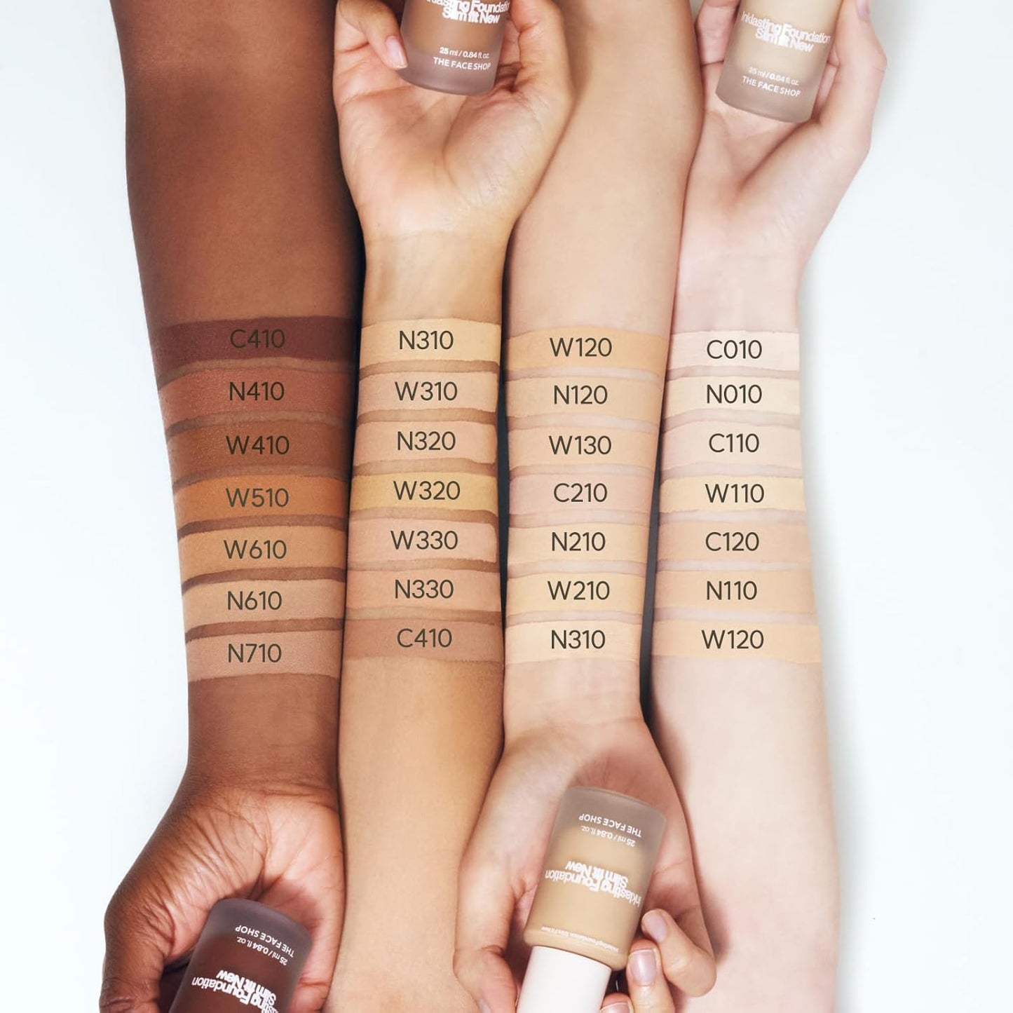 THE FACE SHOP Ink Lasting Liquid Foundation, Full Coverage, 72‑Hour Wear Semi‑Matte Finish, Makeup with Bakuchiol, N320 Chestnut, 0.84 Fl. Oz.