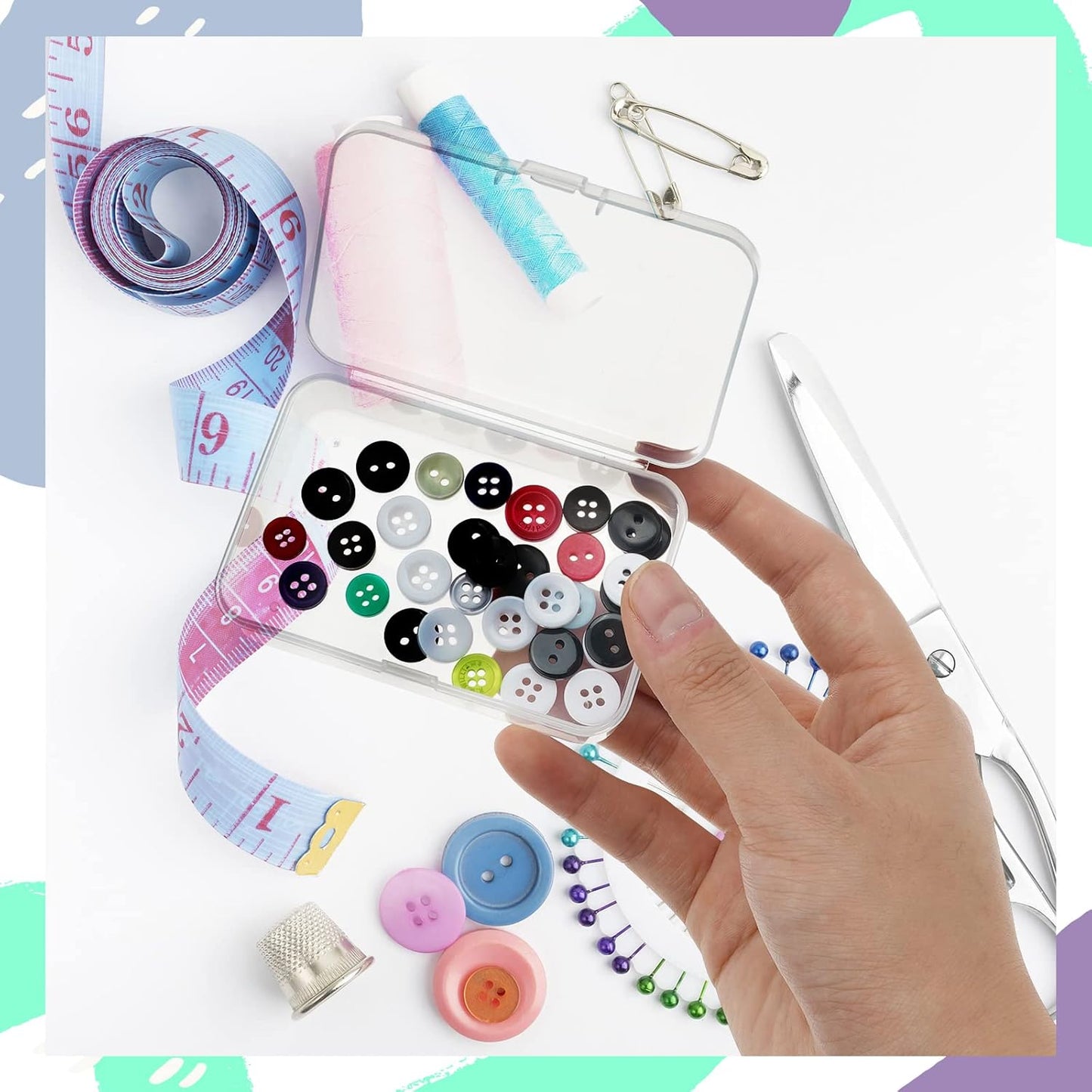 ISKYBOB 6 Packs Rectangle Small Clear Plastic Storage Containers Box Case with Hinged Lid Crafts Organizer for Crayons, Bobby Pin, Beads(3.4 x 2.2in)