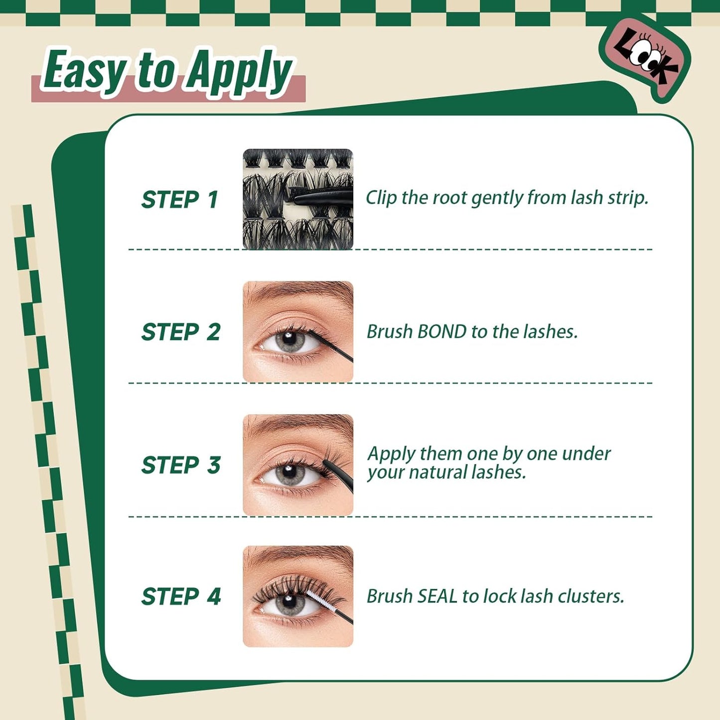 DIY Lash Extension Kit 280pcs Individual Lashes D Curl Eyelash Extension Kit 40D+50D 9-16Mix Natural Lash Clusters with Lash Bond and Seal and Lash Applicator for DIY at Home(KIT-40D50D-0.07D-9-16Mix)