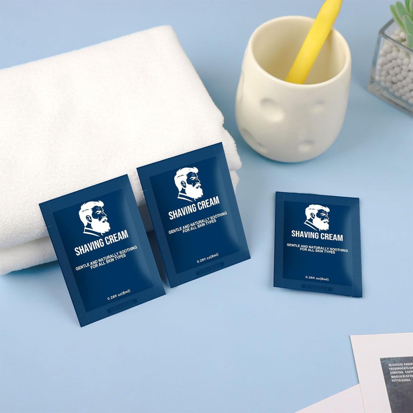 Shaving Cream Bulk Travel,8ml/0.28 oz Travel Shave Cream Disposable Shaving Cream in Bulk for Hotel Homeless (Jasmine,pack of 200)