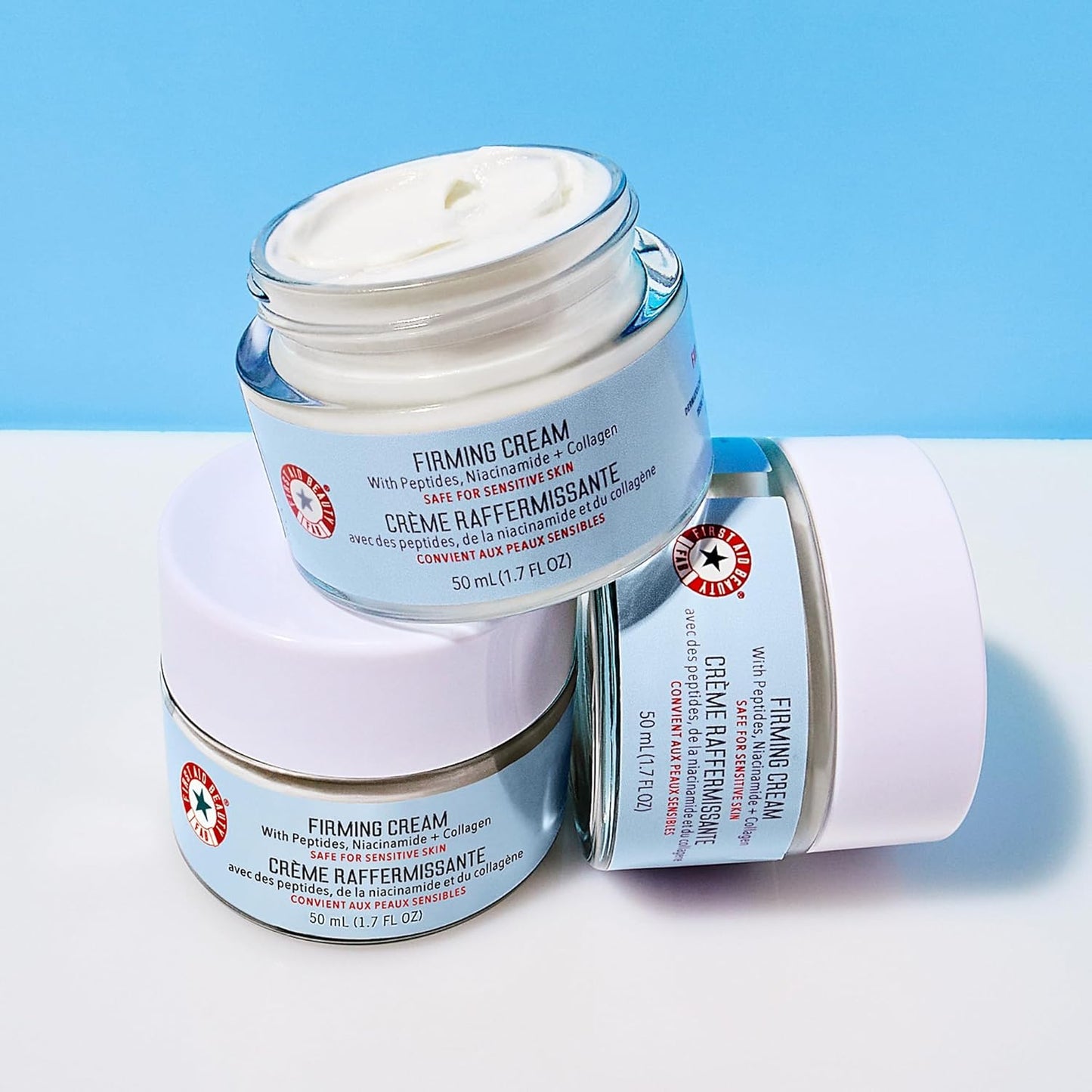 First Aid Beauty - Firming Collagen Cream with Peptides & Niacinamide, Ultra-Rich Plumping Moisturizer, Hydrates & Visibly Firms, Non-Comedogenic, Safe for Sensitive Skin, 3.5 oz