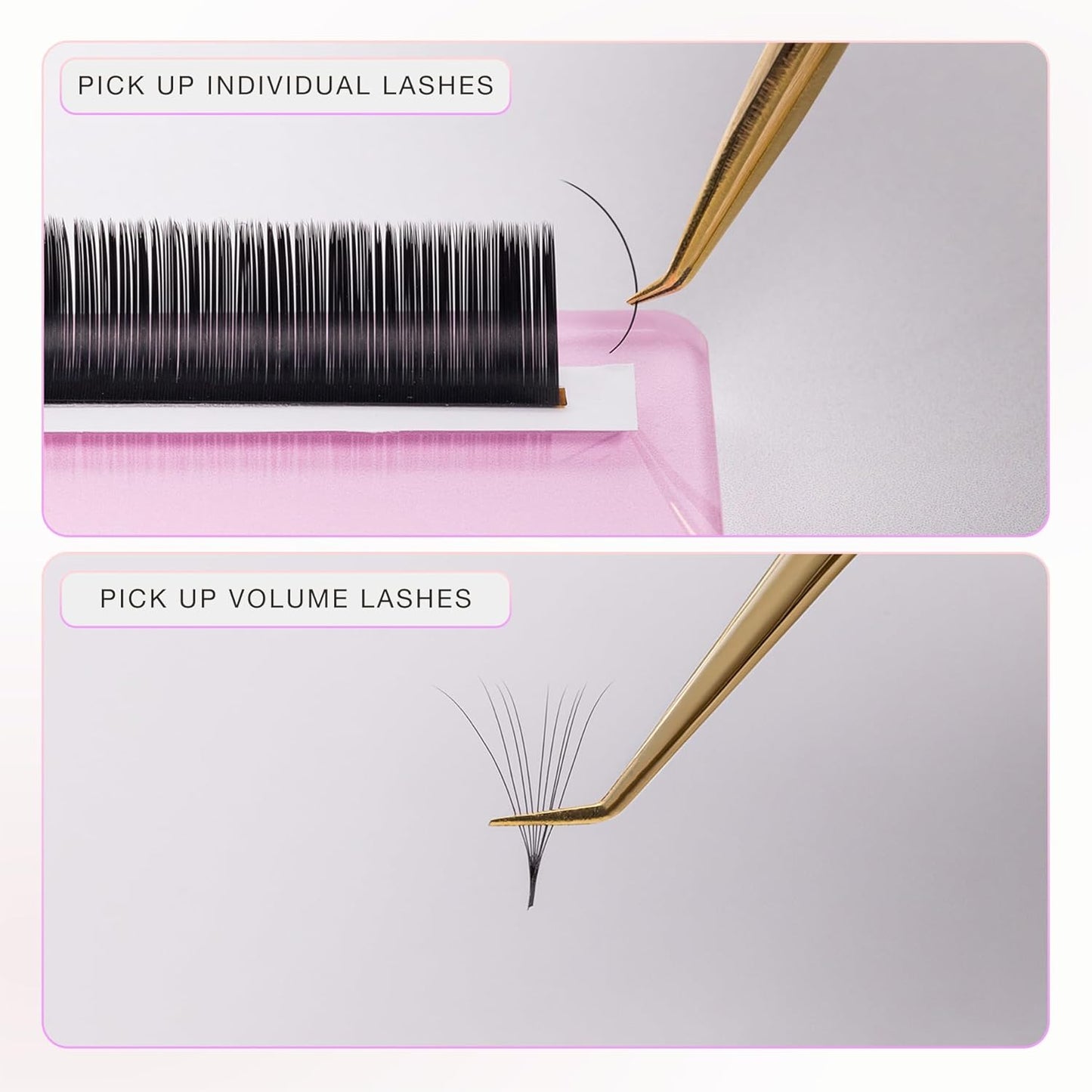 Curacoro Lash Tweezer - Professional & Precision Fiber Tip Grip Lash Tweezers for Eyelash Extensions, Multi Shapes & Purposes Tweezers for Volume, Isolation & Classic Lashes (Silver, Only Fan)