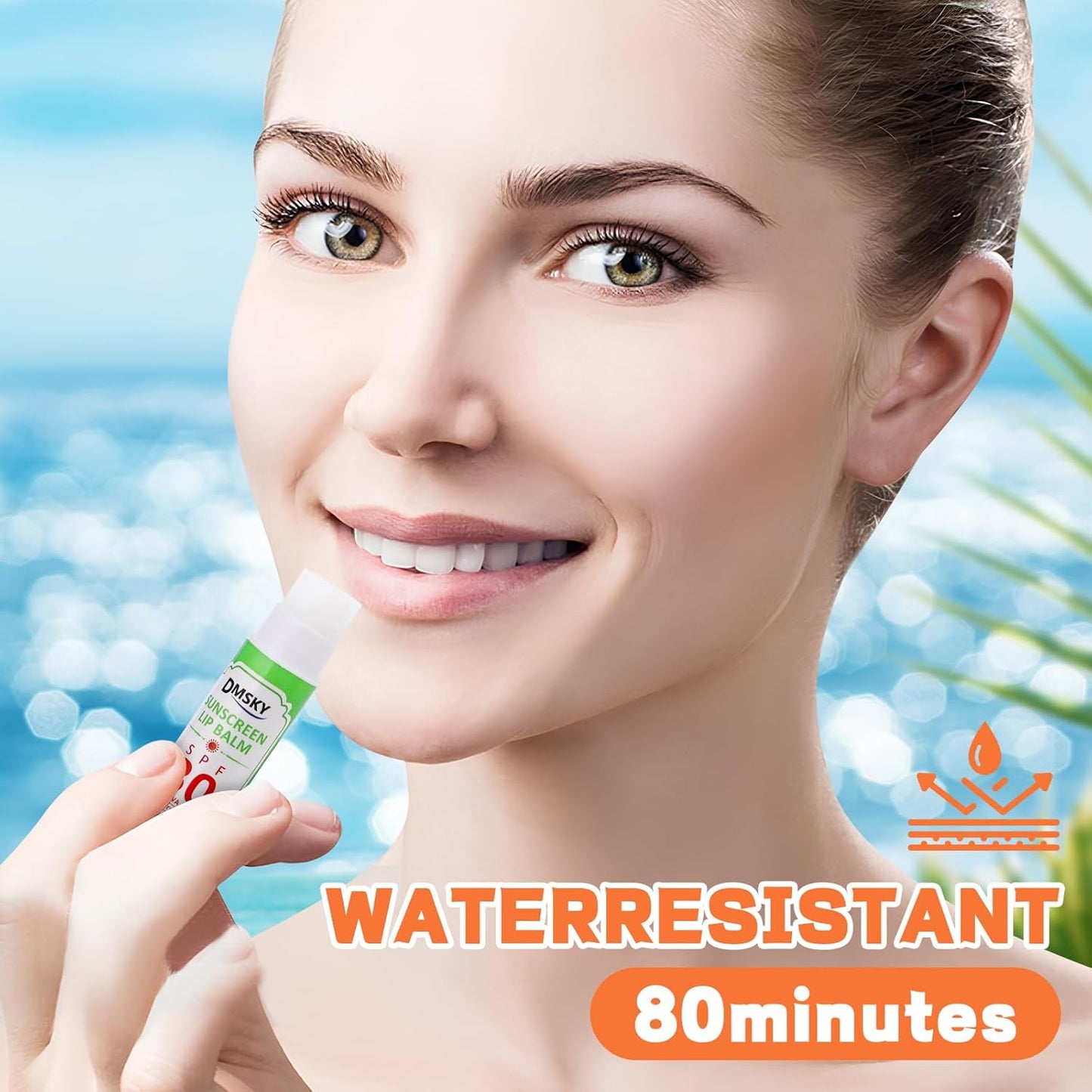 Dmsky 32 Pack Lip Balm Bulk,SPF 30 Lip Balm with Sunscreen,Hydrating Lip Balm Pack with Vitamin E and Coconut Oil- 8 Flavors, B-32 Count