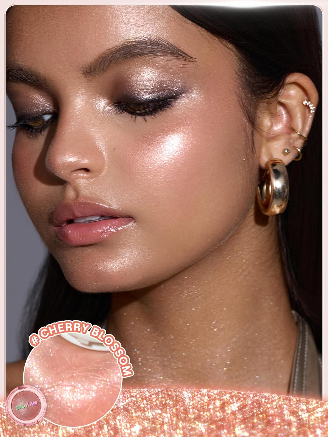 SHEGLAM Glowchi Bouncy Highlighter Mochi-like Formula Highlighter Long-lasting Shimmer Makeup-Cherry Blossom