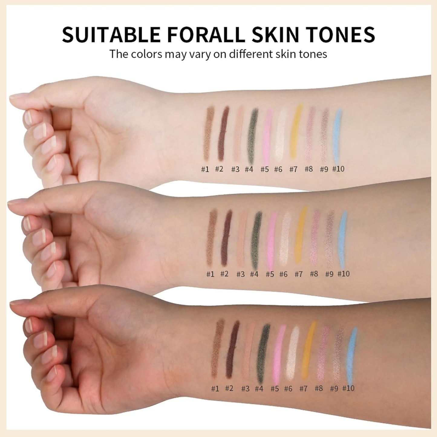 Erinde Waterproof Eyeshadow Stick, Cream Eye Shadow Stick, Long-Lasting, Crease-Proof, Cream to Powder Buildable & Blendable Eye Shadow Pencils Crayon, Vegan & Cruelty-Free, 06 Oyster