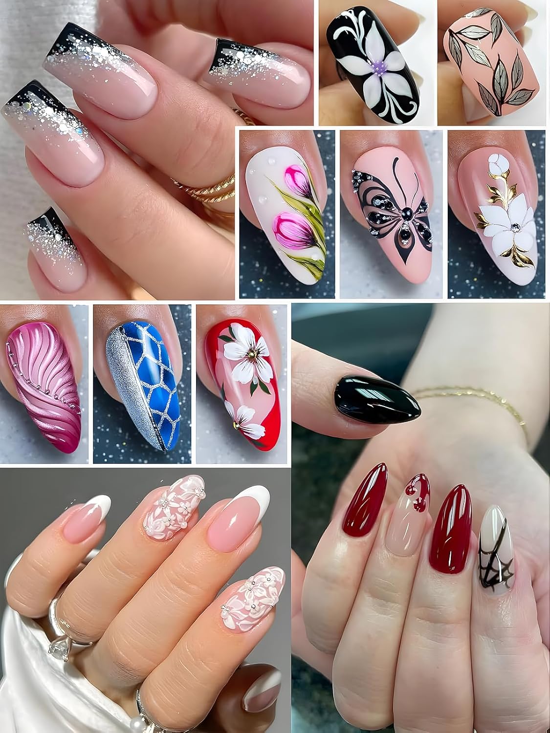 French Tip Nail Stamp Kit – Complete French Nail Art Set with Nail Guide Stickers, Nail Art Brush and Dual Head Silicone Stamper | Perfect for DIY Nail Designs