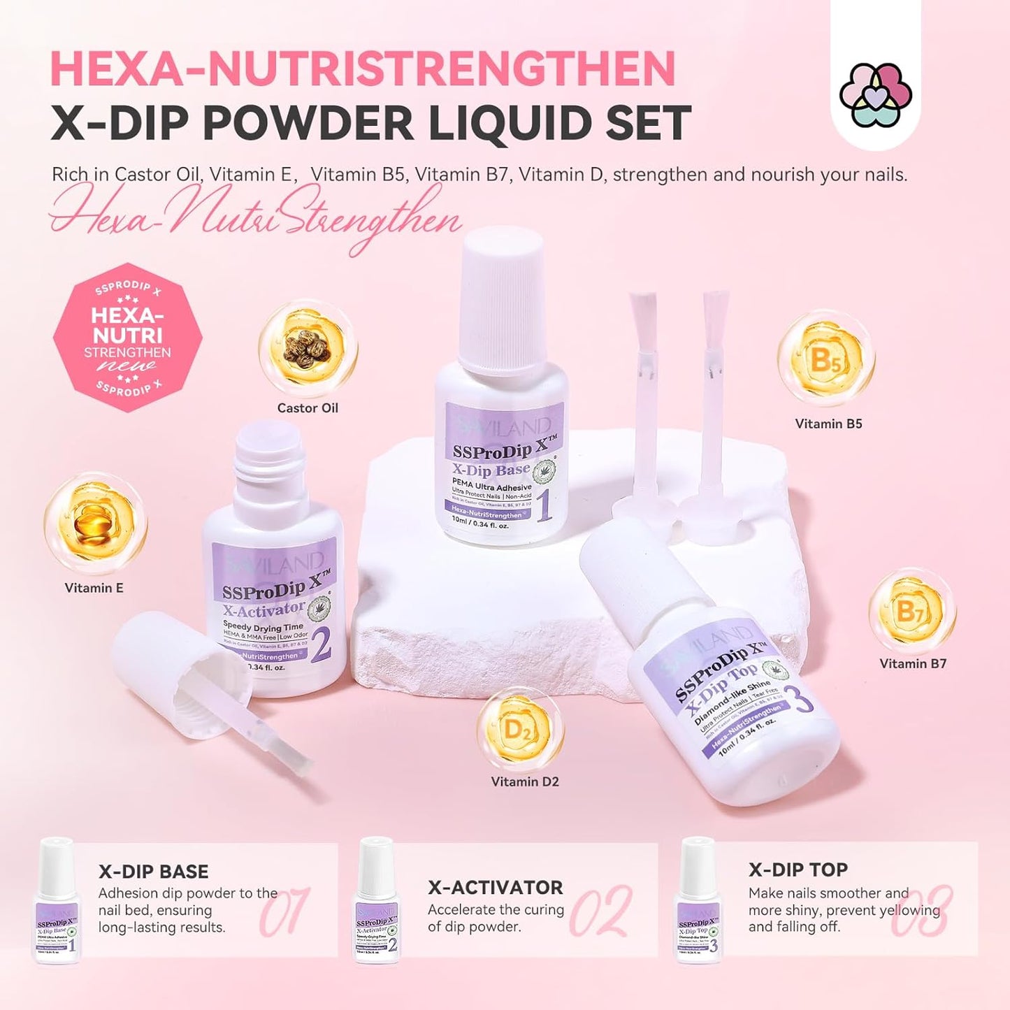 SAVILAND Dip Powder Nail Kit with Drill: 6 Color Dip Nails Powder Starter Kit Pink Nude Glitter Clear with Essentials Liquid Set Base Top Activator for French Manicure Beginner DIY Home