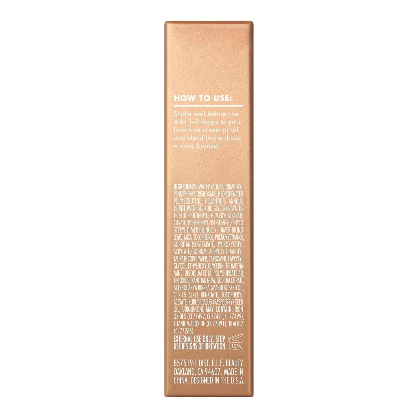 e.l.f. SKIN Bronzing Drops Mini, Liquid Bronzer For Face & Skin, Creates A Sun-Kissed Glow, Infused With Vitamin E, Vegan & Cruelty-Free, Pure Gold