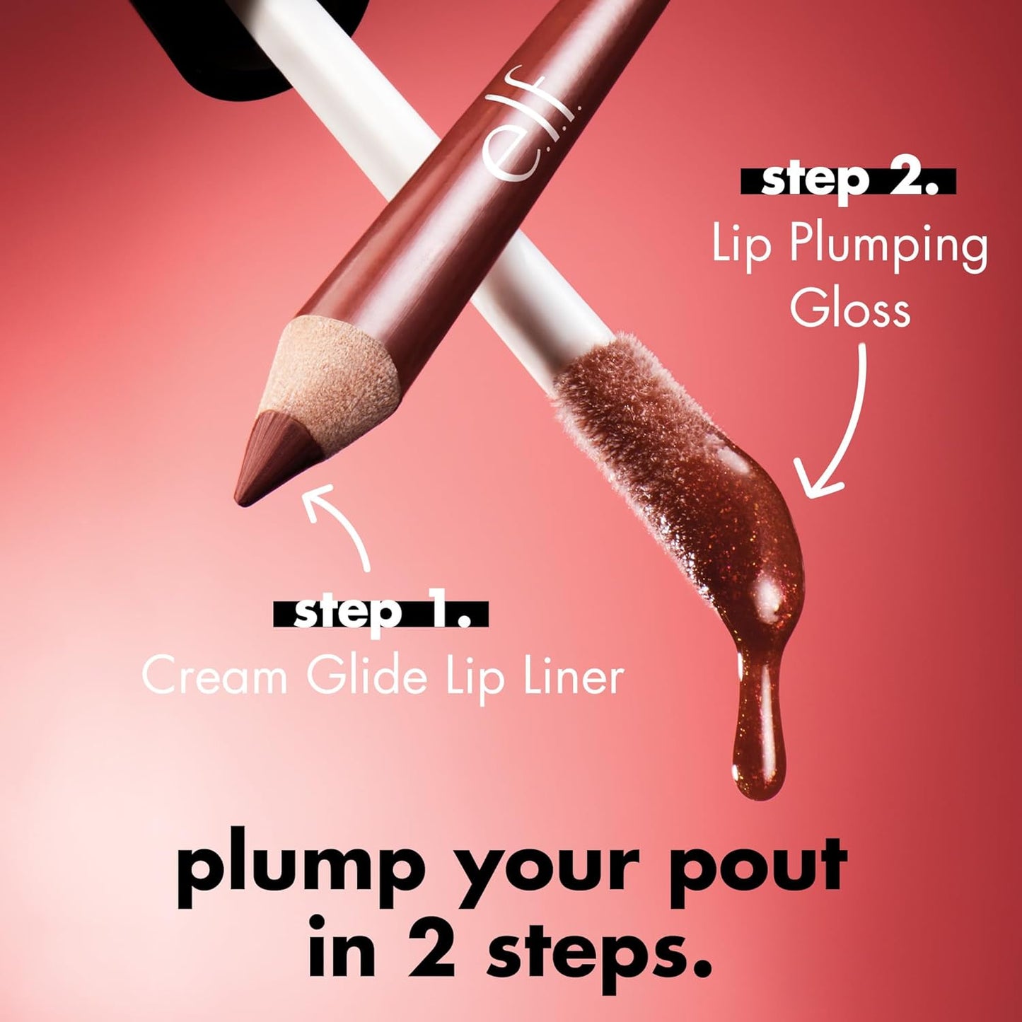 e.l.f. Lip Plumping Gloss, High-Shine Sheer Color, Hydrates & Creates Fuller Lips With Vitamin E, Vegan & Cruelty-Free, Pink Sugar, 0.1 Fl Oz