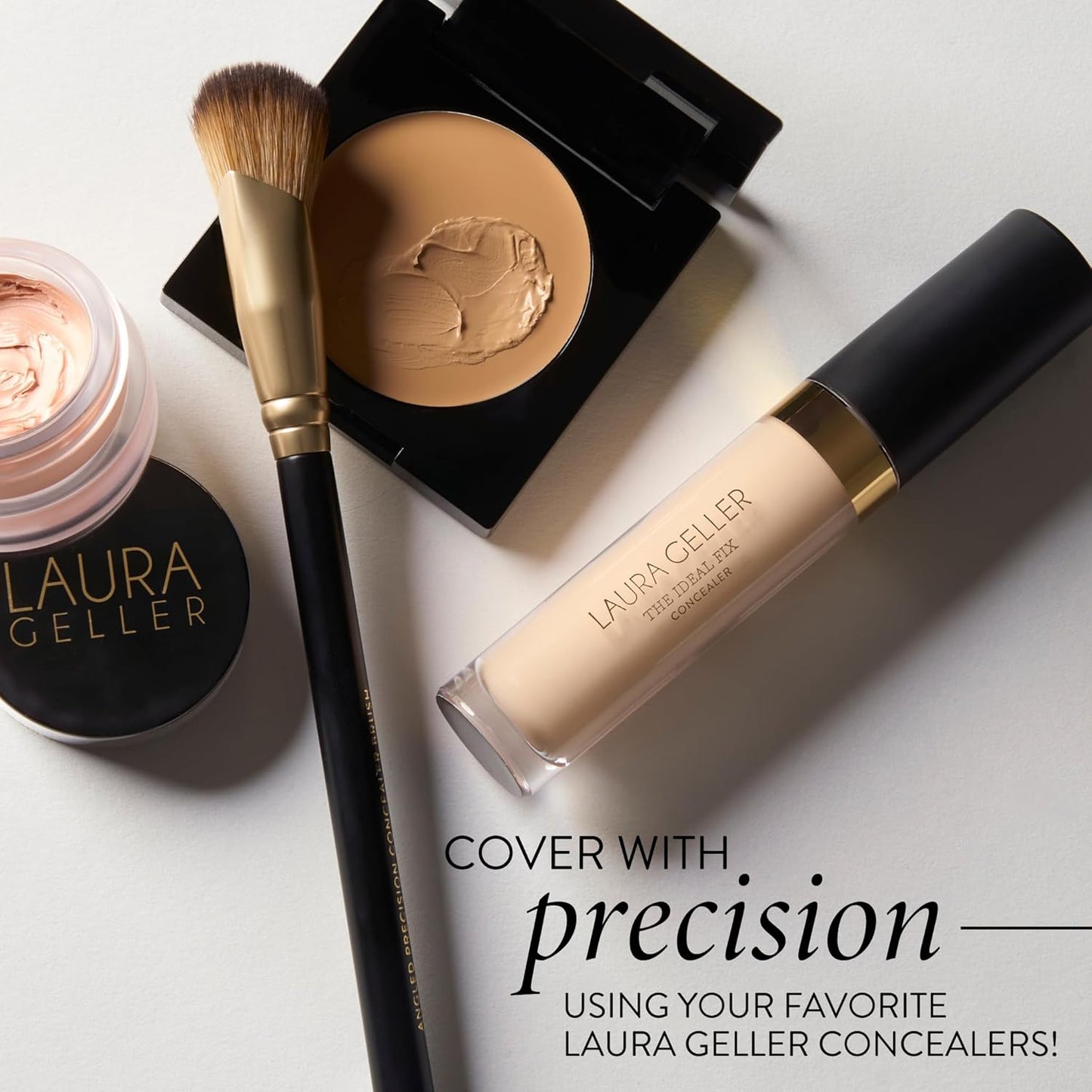 LAURA GELLER NEW YORK Angled Precision Concealer Brush - Professional Makeup Brush