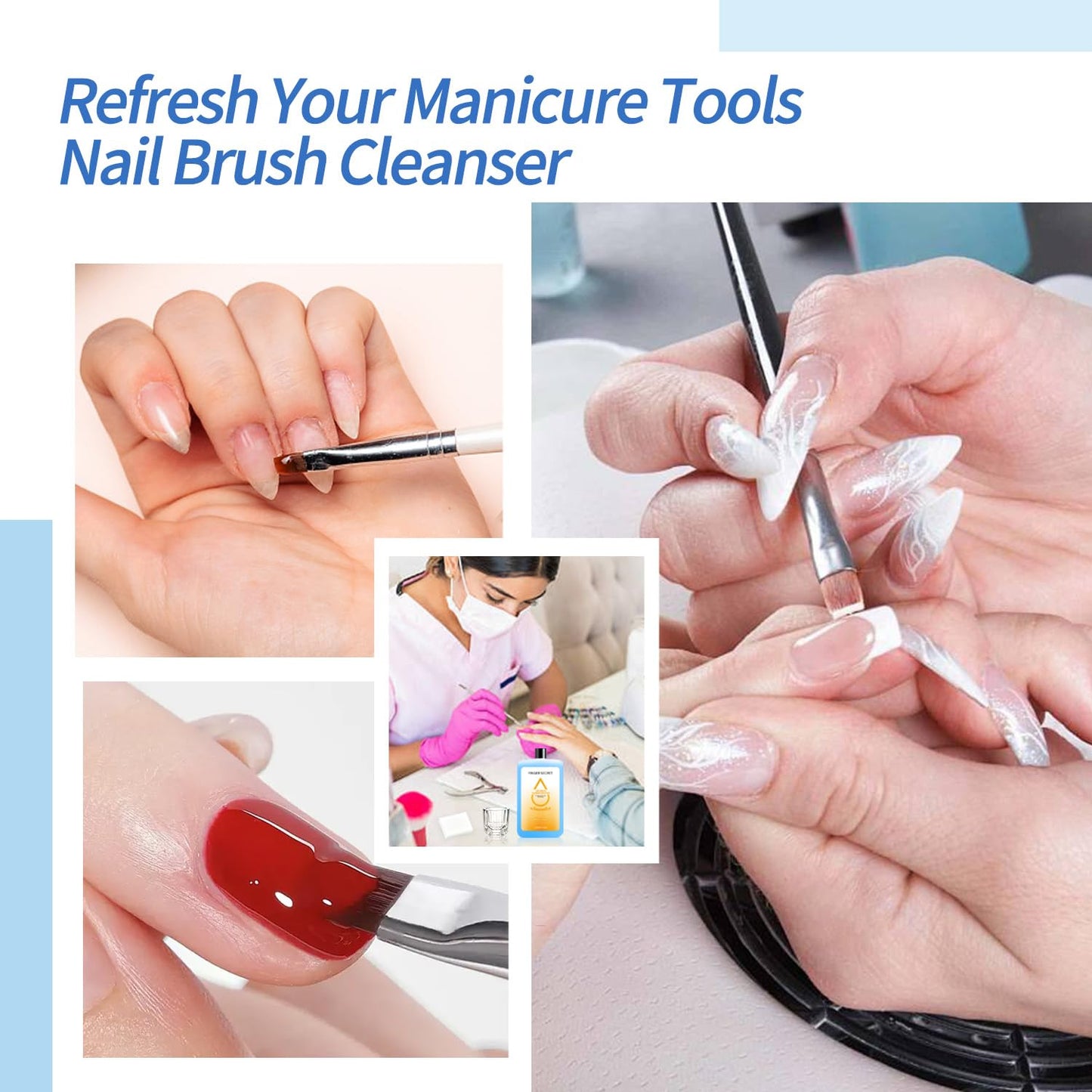 Gradient Painting Nail Art Gel and Chrome Platinum Glitter Nail Polish, with 20 Pcs Nail Sponges & 1 Claws Metal Grabber Sponging for Aura Nails French Manicure Soak Off UV Fairy Spring (L1)