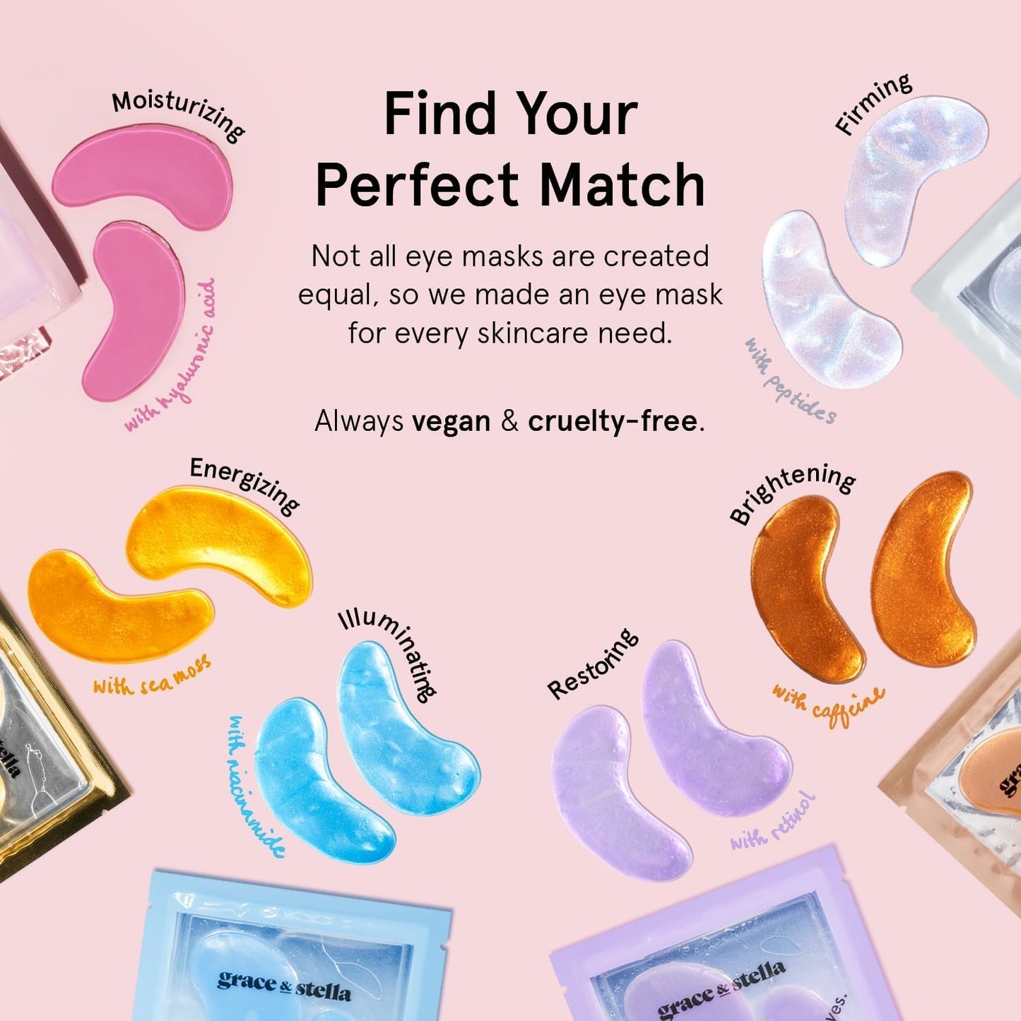 grace & stella Caffeine Under Eye Patches - Awakening Eye Patches for Puffy Eyes and Dark Circles - Under Eye Mask Patches with Niacinamide & Hyaluronic Acid - Vegan, Cruelty-Free (Bronze, 48 Pairs)