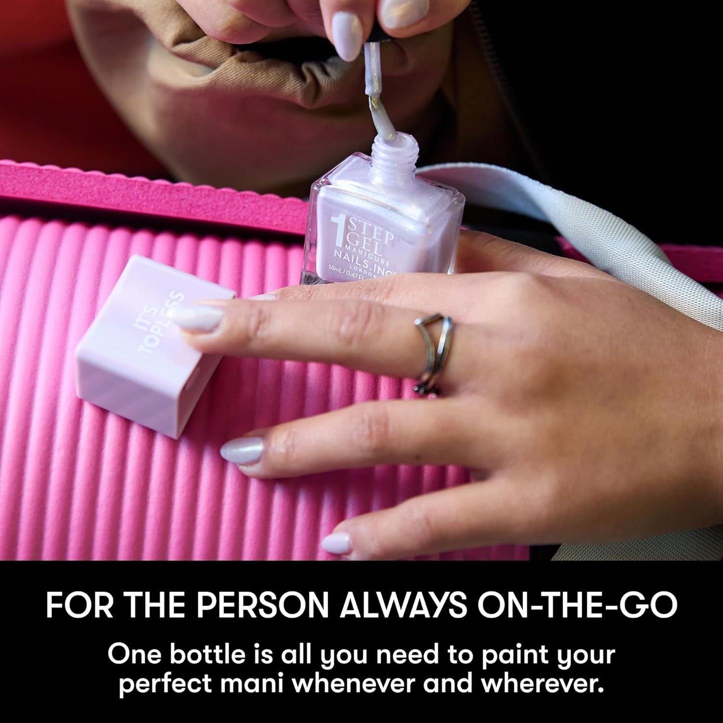 Nails Inc It's Topless Gel-Like Nail Polish, 4-in-1 Base Coat, Treatment, Color, Top Coat, Long Lasting, Strong, Chip Free, Glossy Salon Quality Manicure, Air Dry Nail Polish, Jennifer, 0.47 Fl Oz