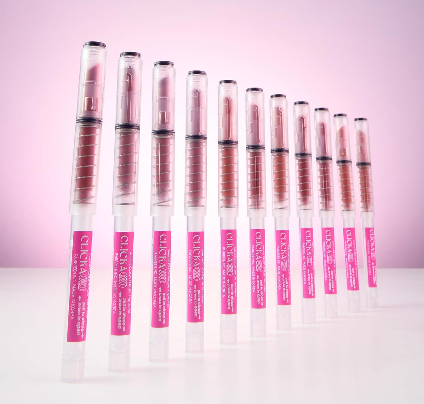 One-Touch Retractable Tinted Lip Balm, Moisturizing Lip Gloss with Menthol (Rose Pink) Korean Lip Care