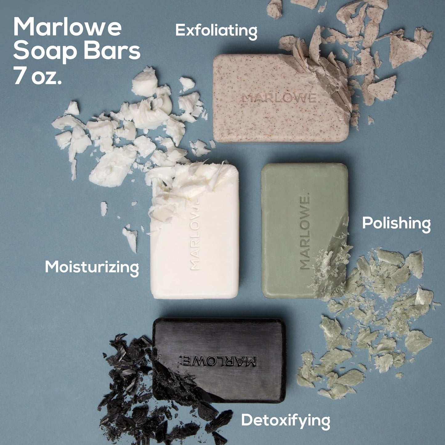 MARLOWE. No. 102 Body Scrub Soap 7 oz, Oud Wood, Exfoliating Soap Bar with Shea Butter, Olive Oil & Green Tea Extracts, Cleanses, Smooths & Revitalizes Skin, Earthy & Smoky Scent