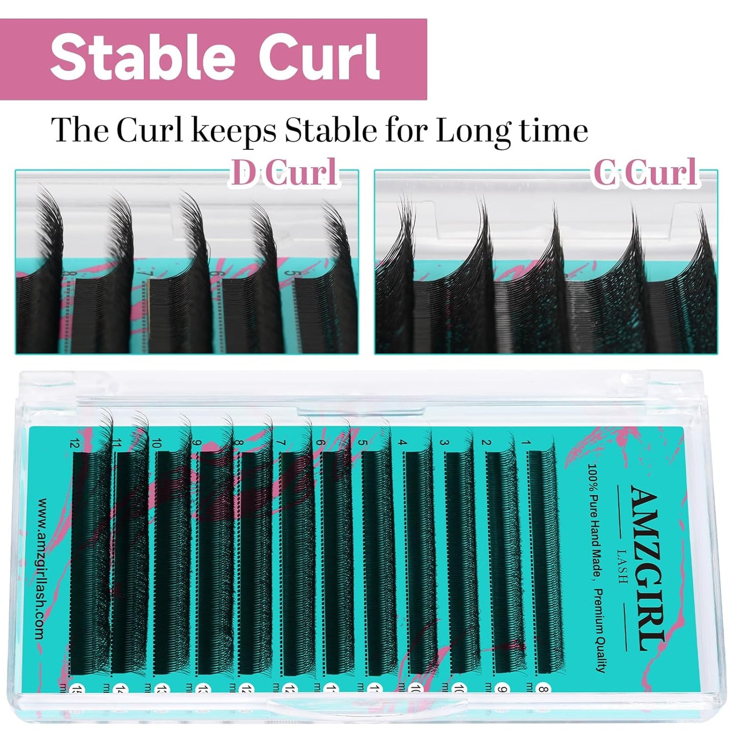 Eyelash Extensions 5DW C Curl,Lash Extensions Mixed Tray Supplies Individual Lashes Premium Classic Lash Soft Matte Dark Professional Eyelashes Extension(8-15mm)