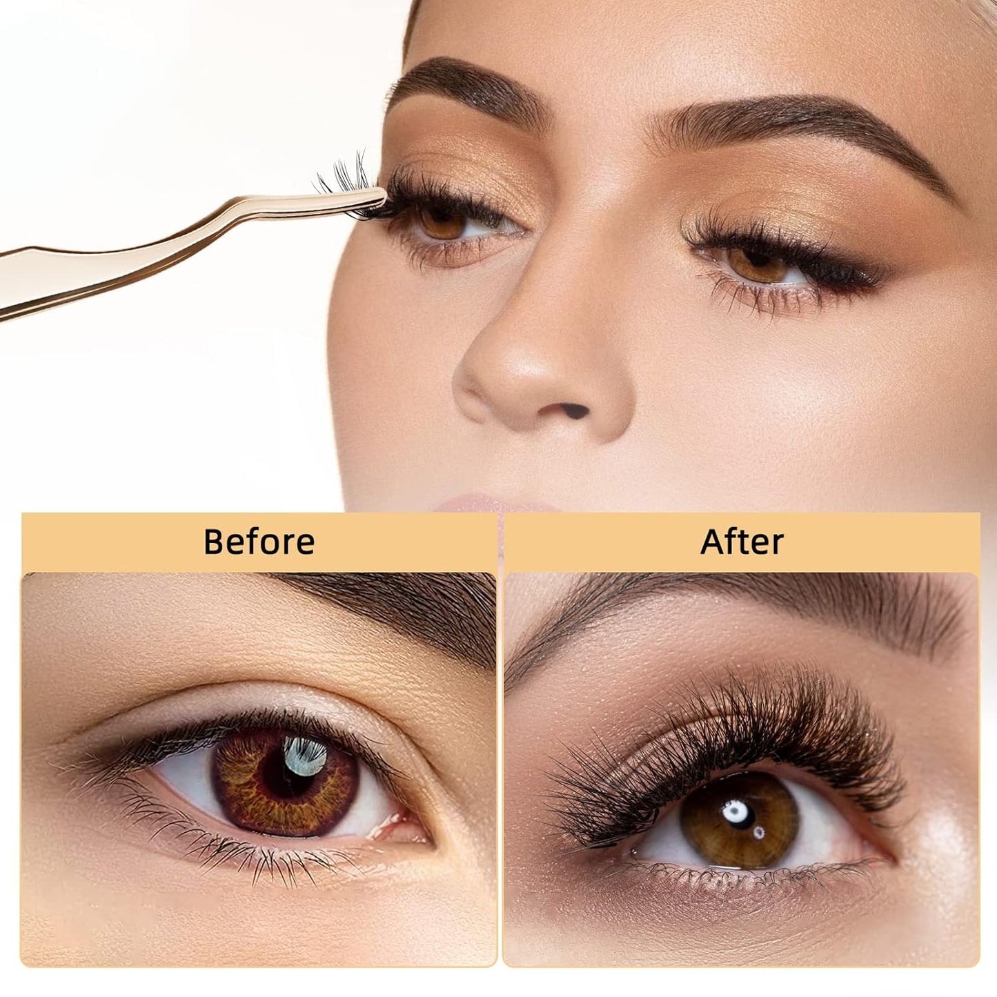 QUEWEL Cluster Lashes 240Pcs Individual Lashes 20D+30D D Curl Mix8-14mm Lash Extensions Clusters Lashes Soft&Natural False Eyelashes Individual DIY Eyelash Extension at Home(20D+30D D mix-8-14)