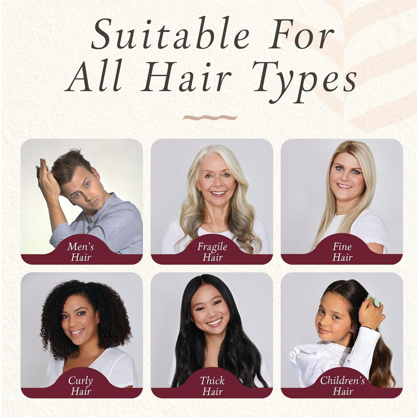 Manta Original Anti-Breakage Hairbrush – Gentle Detangling Brush for Wet & Dry Hair, Flexible Hairbrush for All Types, Healthy Hair Care for Women & Men, Burgundy