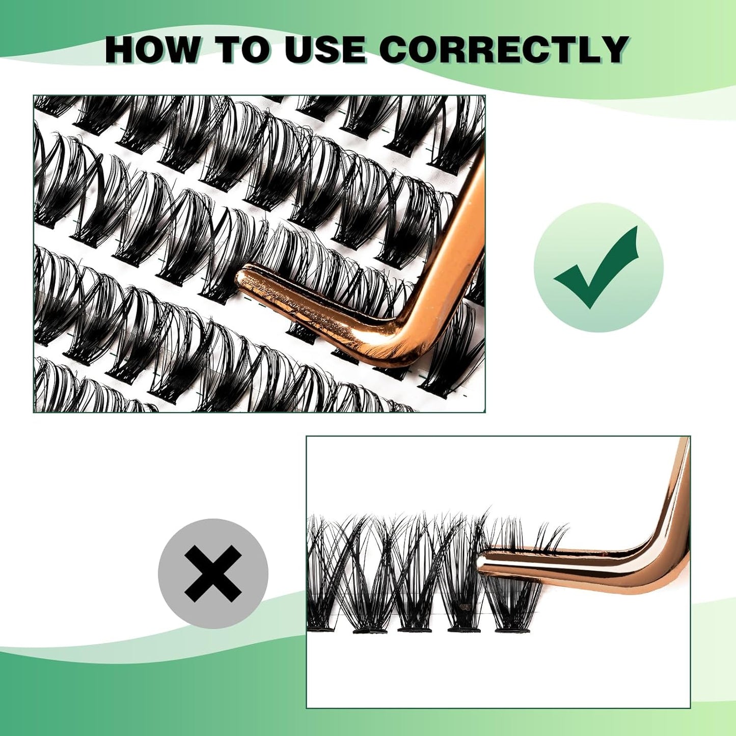 Lash Clusters 300pcs Individual Lashes 40D 0.07D Curl 12mm DIY Eyelash Extension KEYYOU Large Tray Volume Soft&Natural Eyelash Clusters(40D-0.07D,12)