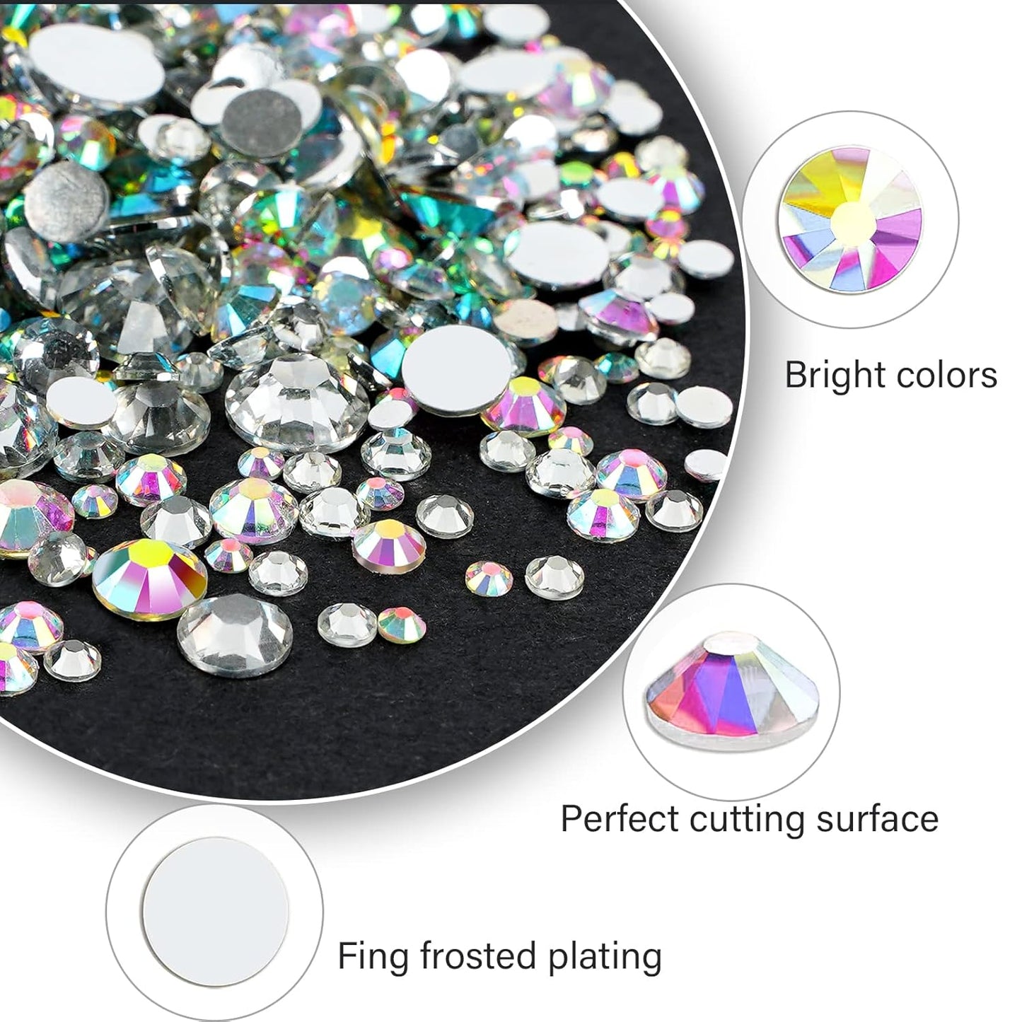 Canvalite 2784PCS Rhinestones Crystal AB Rhinestones for Nail with 5Pcs 3ml B7000 Jewelry Glue and Pick Up Tweezers and Nail Rhinestone Picker, Nail Art Tools,Stocking Stuffers Gifts for Women