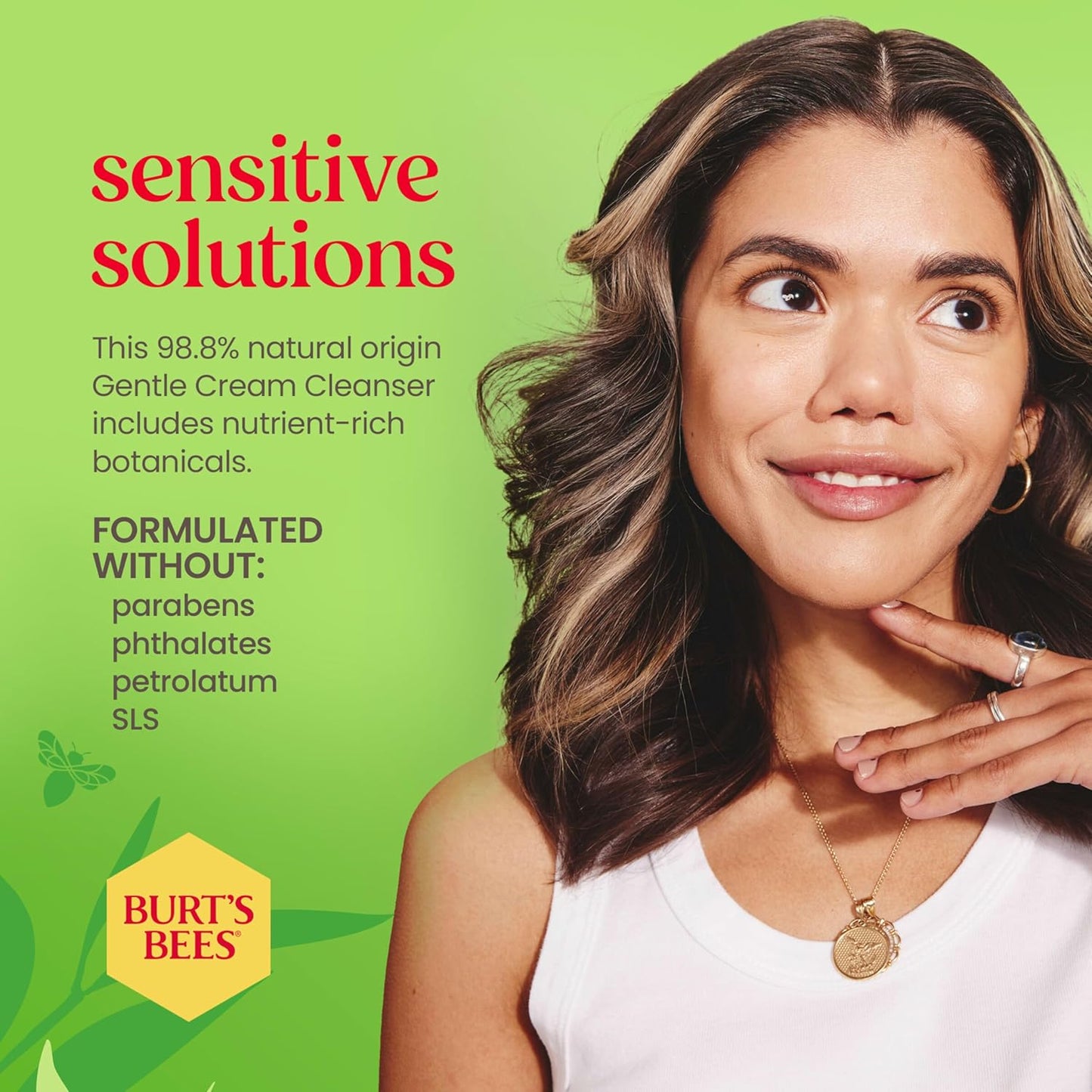 Burt's Bees Gentle Cream Cleanser with Aloe for Sensitive Skin, 98.9% Natural Origin, 6 Ounces