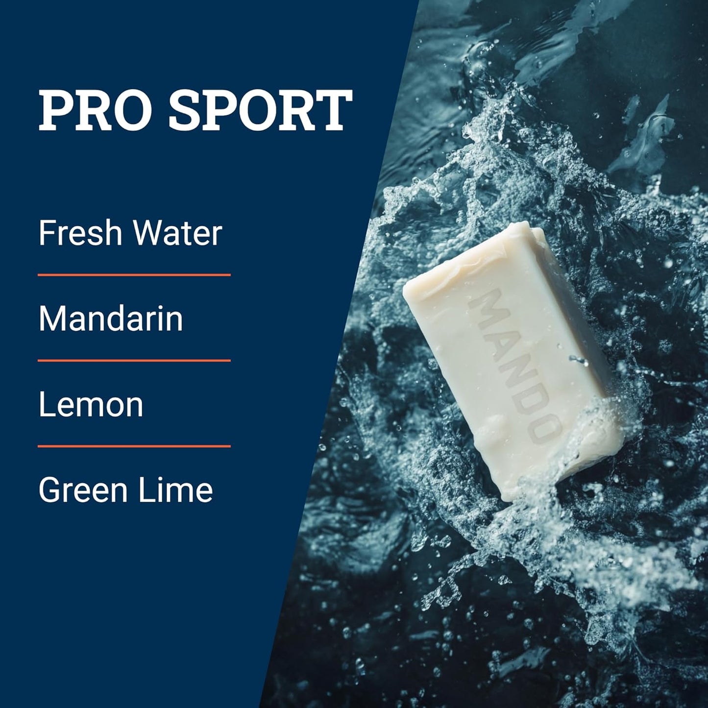 Mando Shampoo Bar - All in One Natural Shampoo Bar for Men - Cleanses and Moisturizes Hair, Beard and Body - Paraben & Sulfate Free - Biodegradable Formula - 5 Ounce - Pro Sport