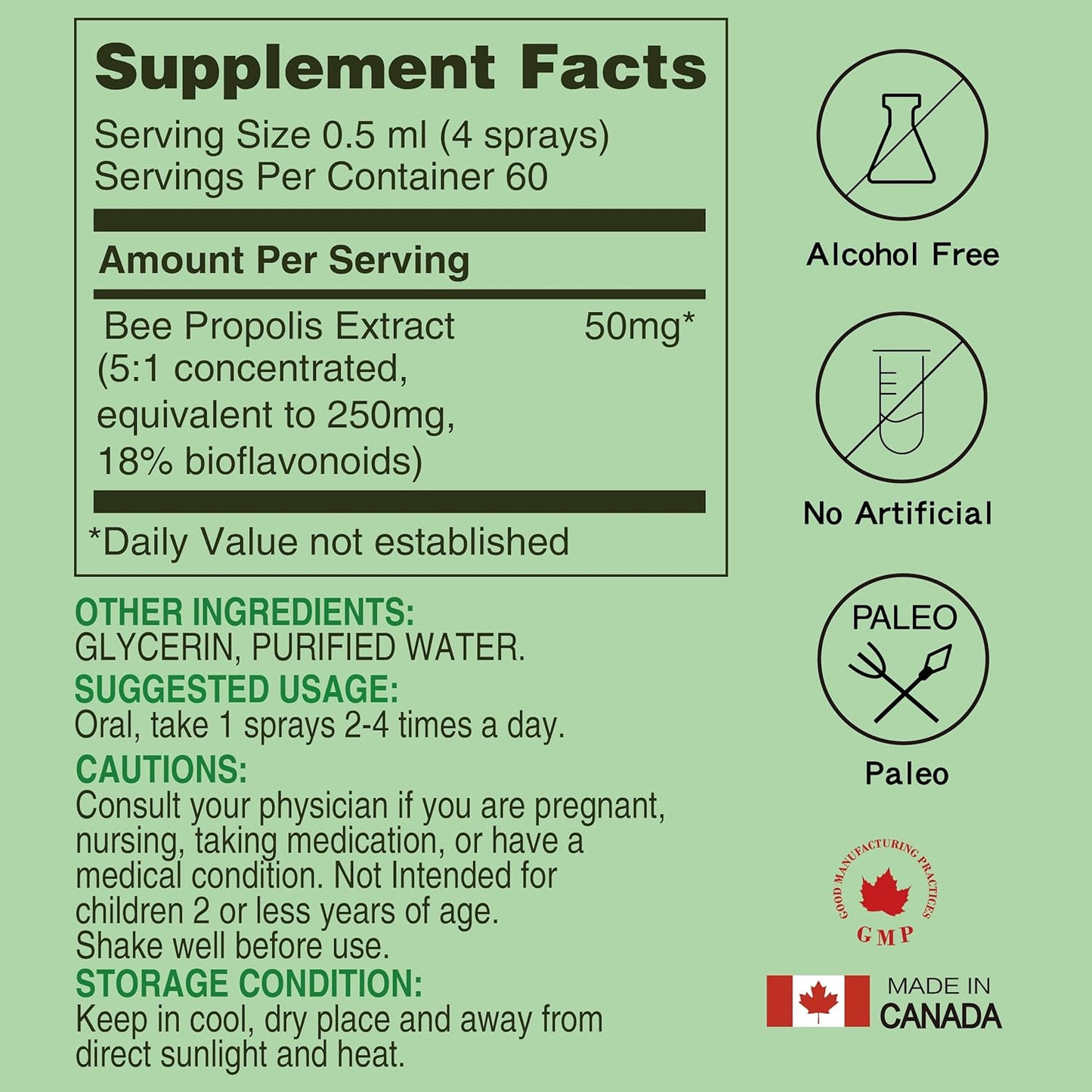 Lovita Bee Propolis Throat Spray, 18% Bioflavonoids, Alcohol-Free, Immune Support, Throat Soothing, Antioxidant, Gentle Taste, 1 Fl Oz (Pack of 3)