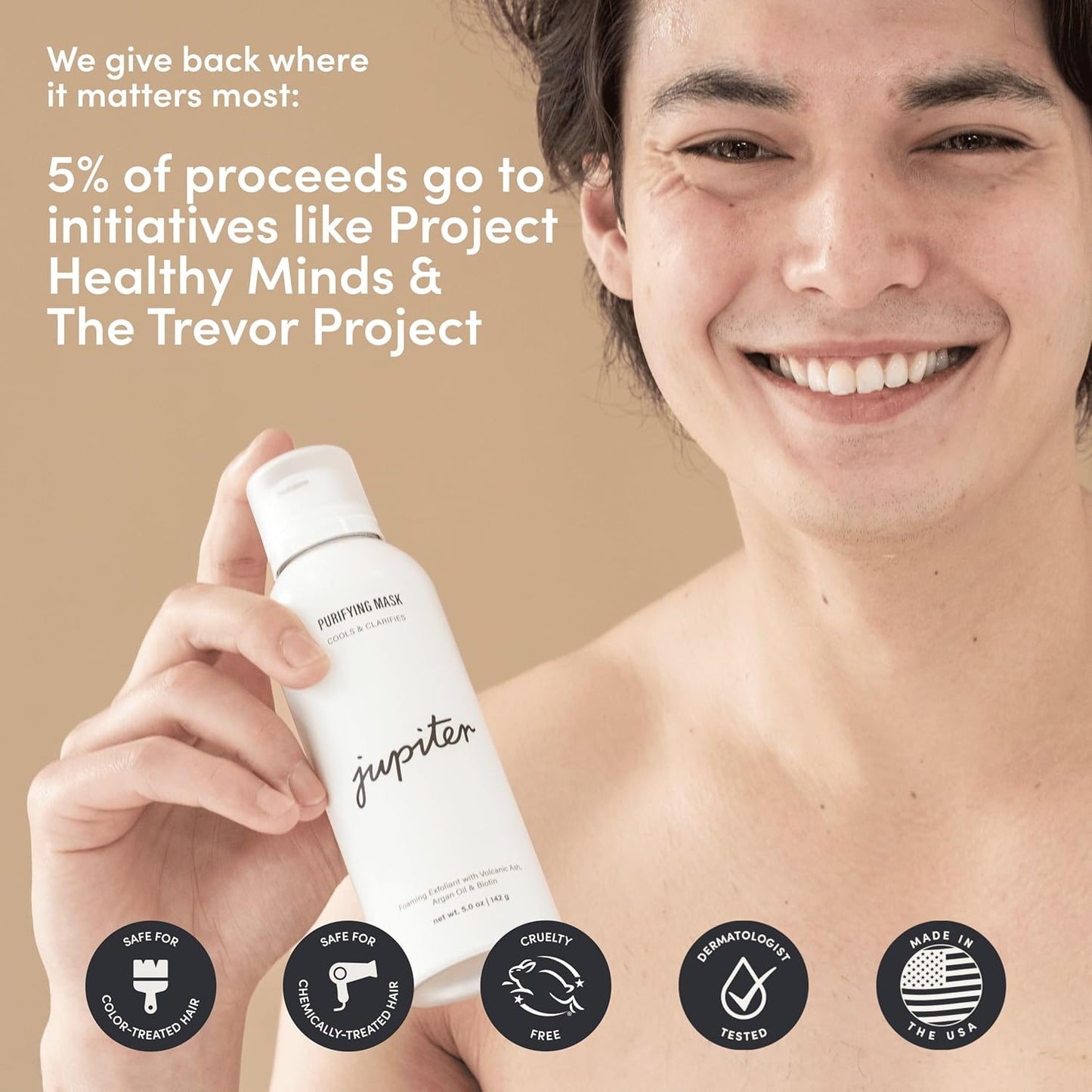 Jupiter Scalp Mask, Volcanic Ash for Exfoliation and Oil Absorption, Weekly Reset for Dry Itchy Scalp, Color Safe, Sulfate-Free, Vegan, Natural Fragrance, Unisex, 0.14 kg, 5 fl oz