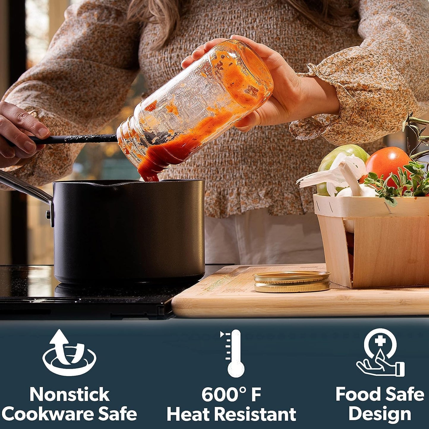 DI ORO Silicone Jar Spatulas for Scraping - Rubber Spatulas Silicone Heat Resistant - Kitchen Spatulas Nonstick Cookware Safe - Silicone Utensil Set for Blenders, Mixing, Baking, & Makeup (5pc, Teal)