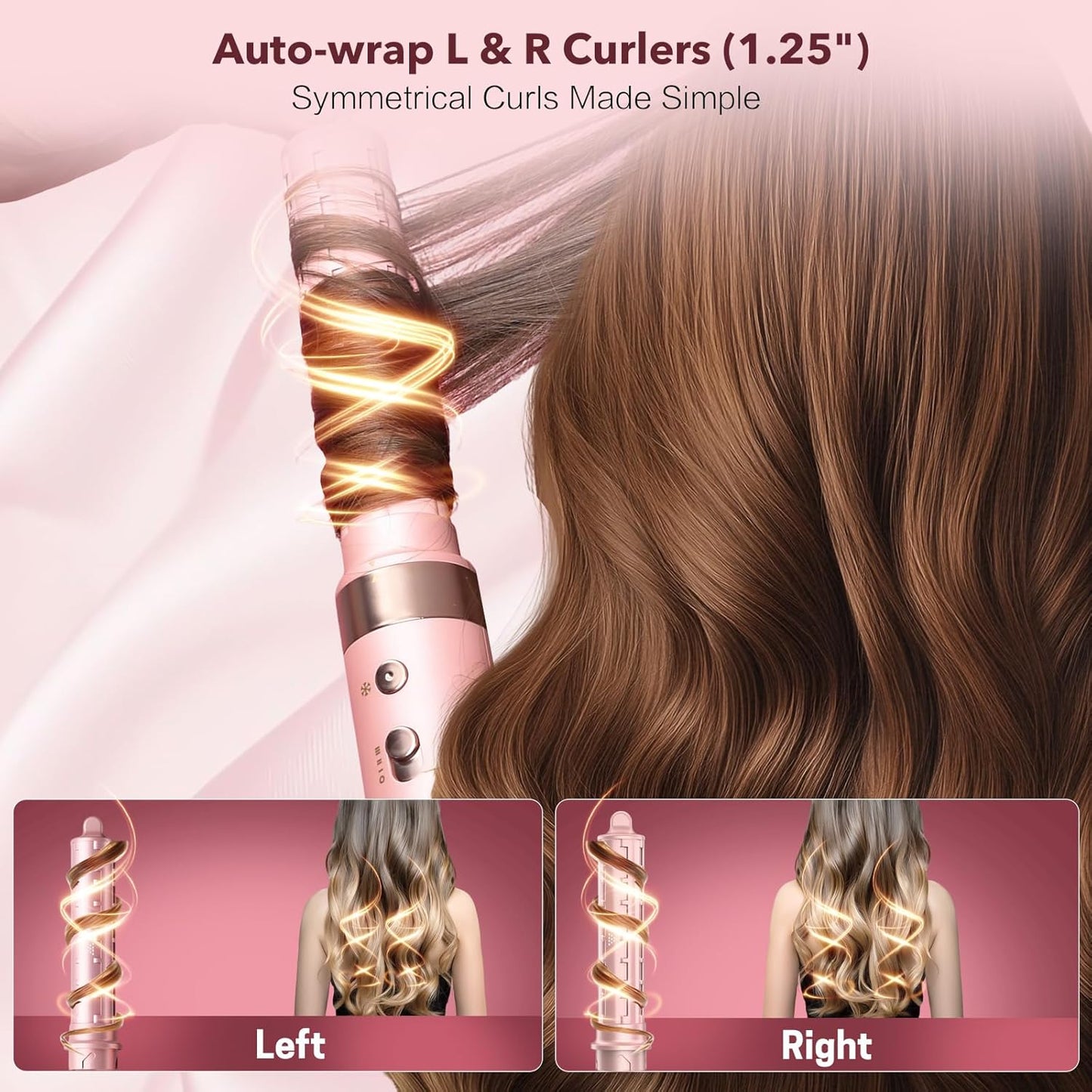 StyleVibe 8-in-1 Multi-Styler, Blow Dryer Brush & Thermal Brush with Auto Wrap Curl L/R, Fast Drying, Smooth Blowouts, Root-Lift Volume, No Heat Damage Frizz-Free Air Styler with Travel Bag