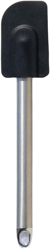 Silicone Spatula – Heat Resistant Rubber Spatula with Stainless Steel Handle, Nonstick Kitchen Cooking & Baking Scraper, 10 Inch Black Utensil for Mixing, Frying & Stirring