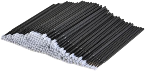400PCS Disposable Micro Swabs for Eyelash Extension with Storage Box, 2.0mm Precision Head - Multi-Use for Makeup App/Correction, Jewelry & Computer Cleaning (Black)