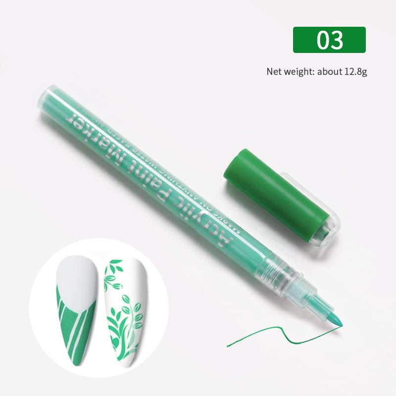 Nail Polish Pen, 1 PCS Nail Art Pen, Nail Pencil, DIY Drawing Painting Pen, for Nails DIY (Green)